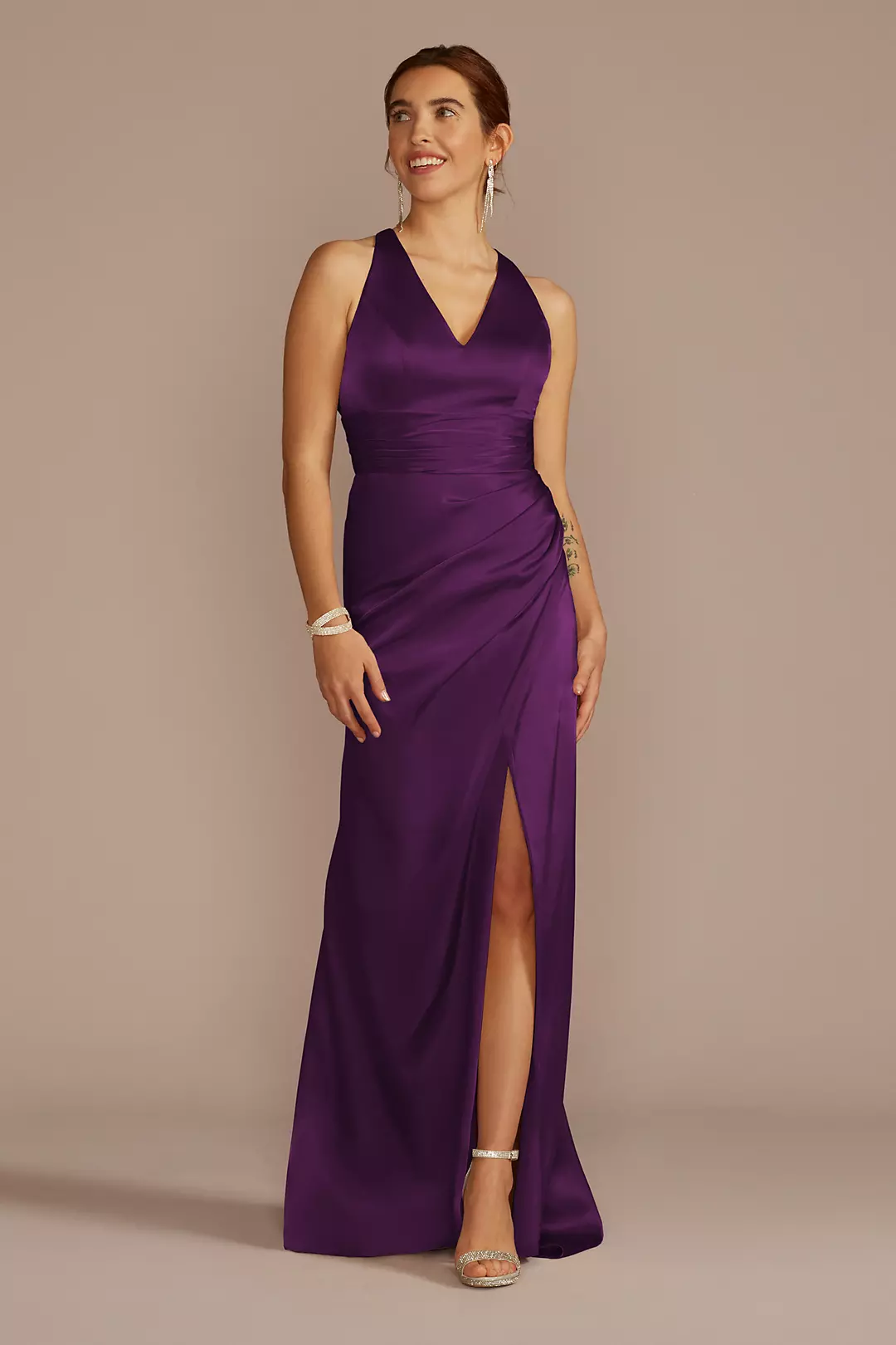 Charmeuse Dress with Crisscross Back - Image 35