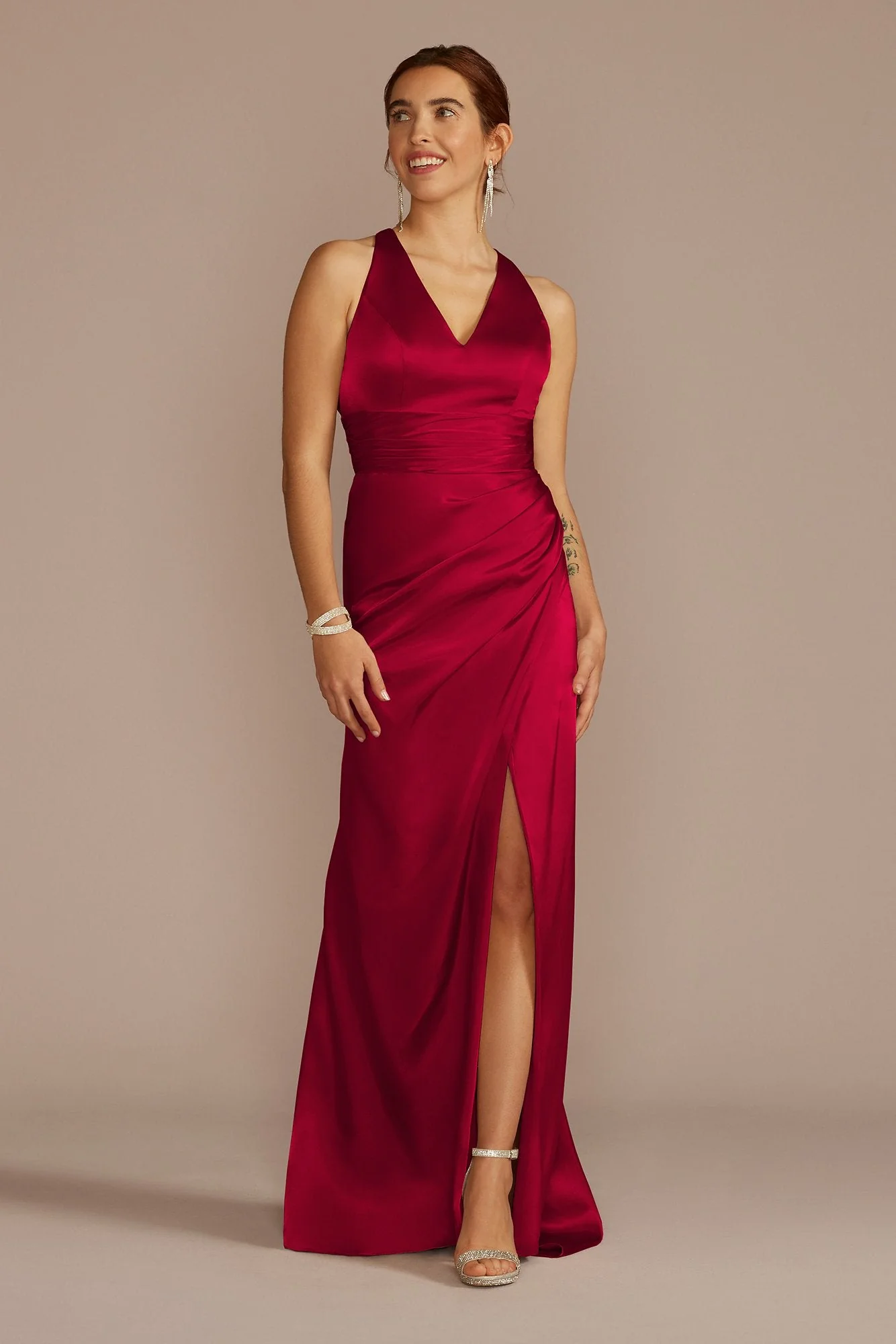 Charmeuse Dress with Crisscross Back - Image 42