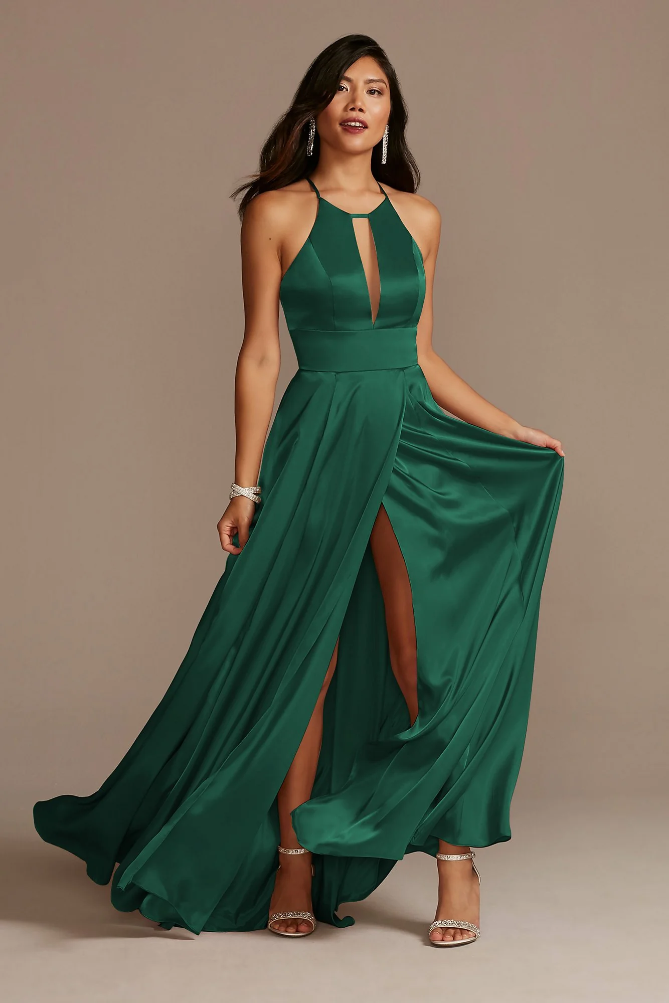 Charmeuse Keyhole Crisscross Back Dress - Image 29