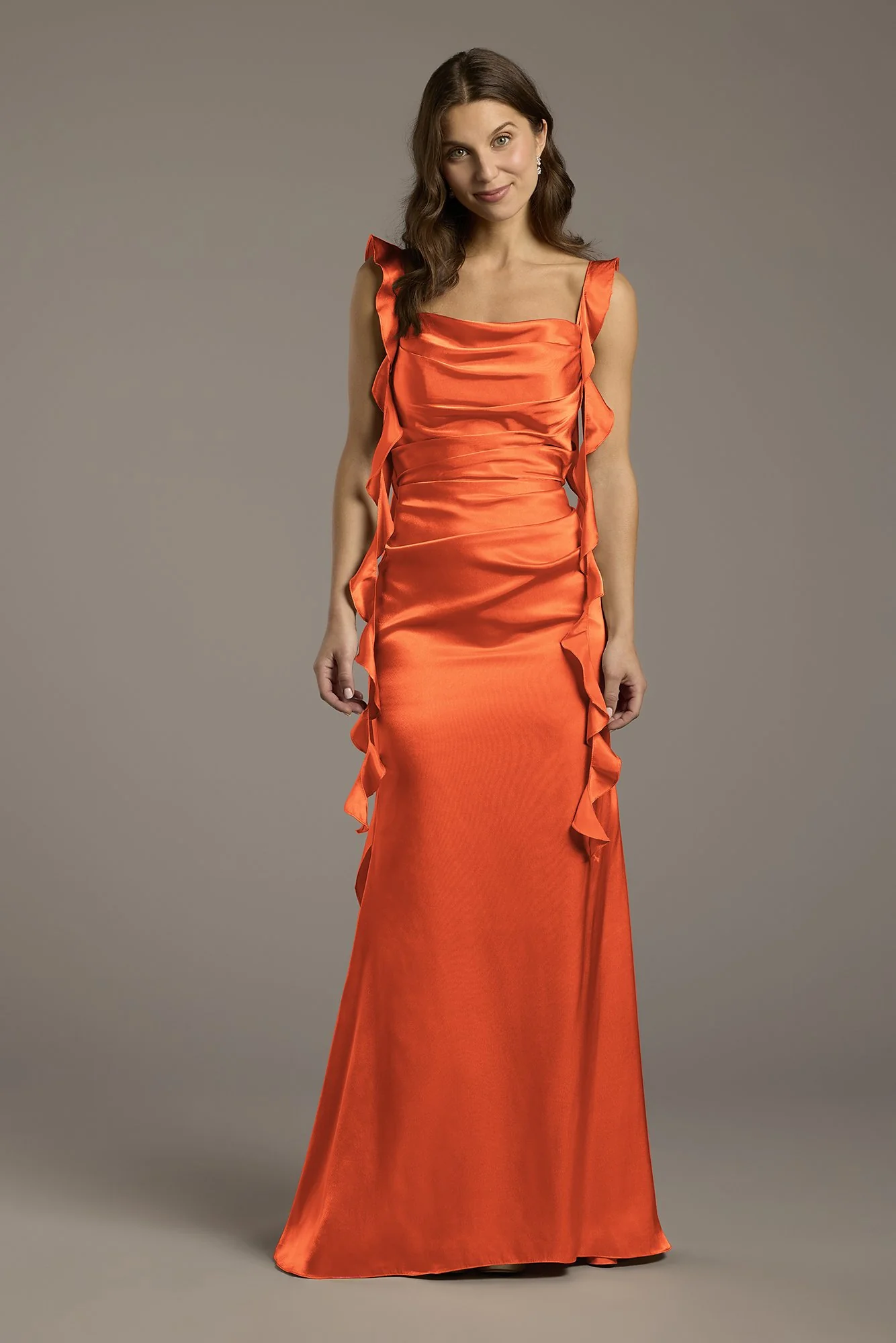 Charmeuse Ruffle Cascade Sheath Dress - Image 18
