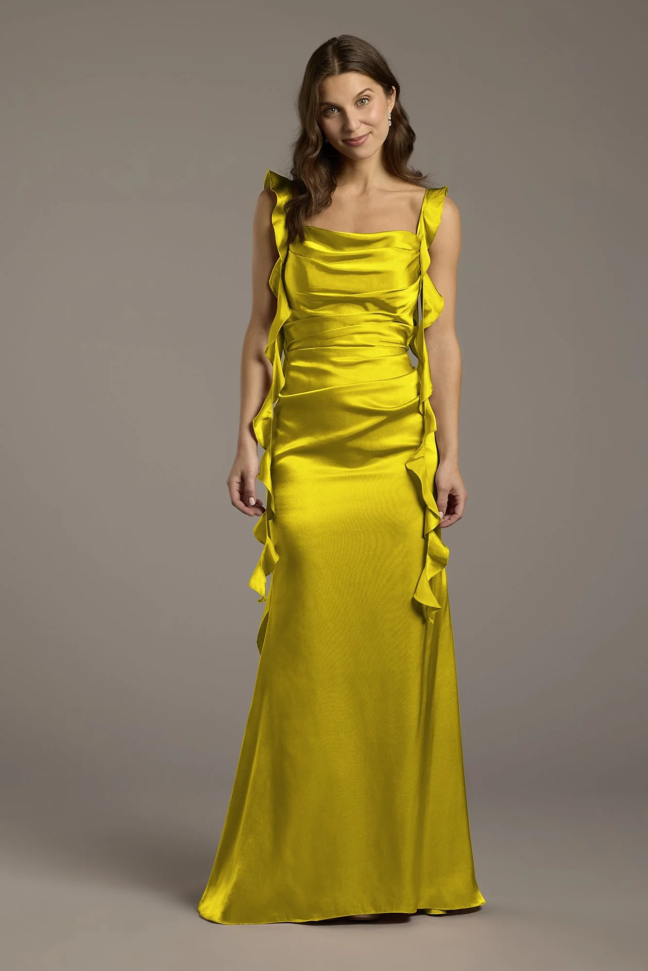 Charmeuse Ruffle Cascade Sheath Dress - Image 24