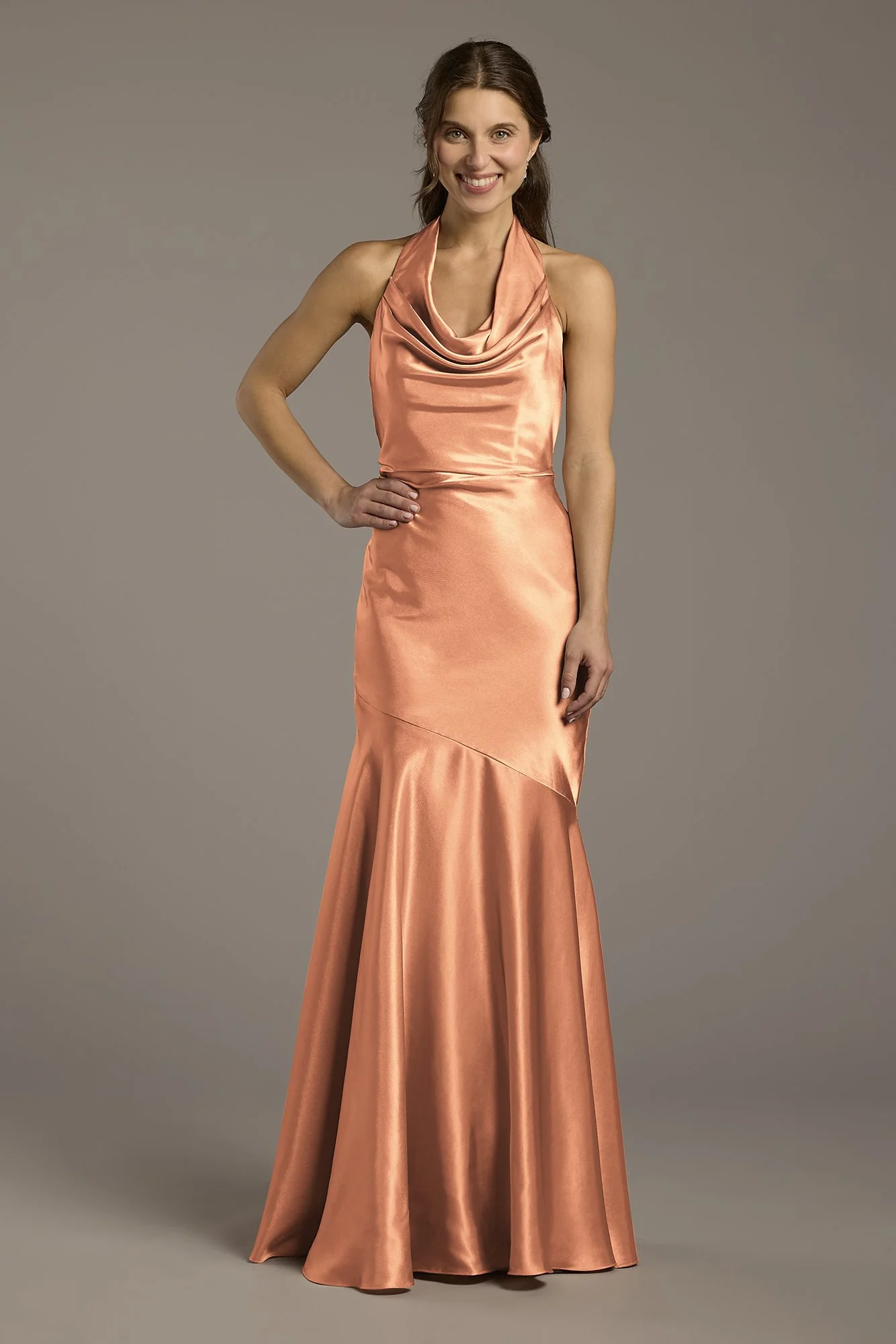 Charmeuse Soft Cowl Neck Sheath Dress - Image 19