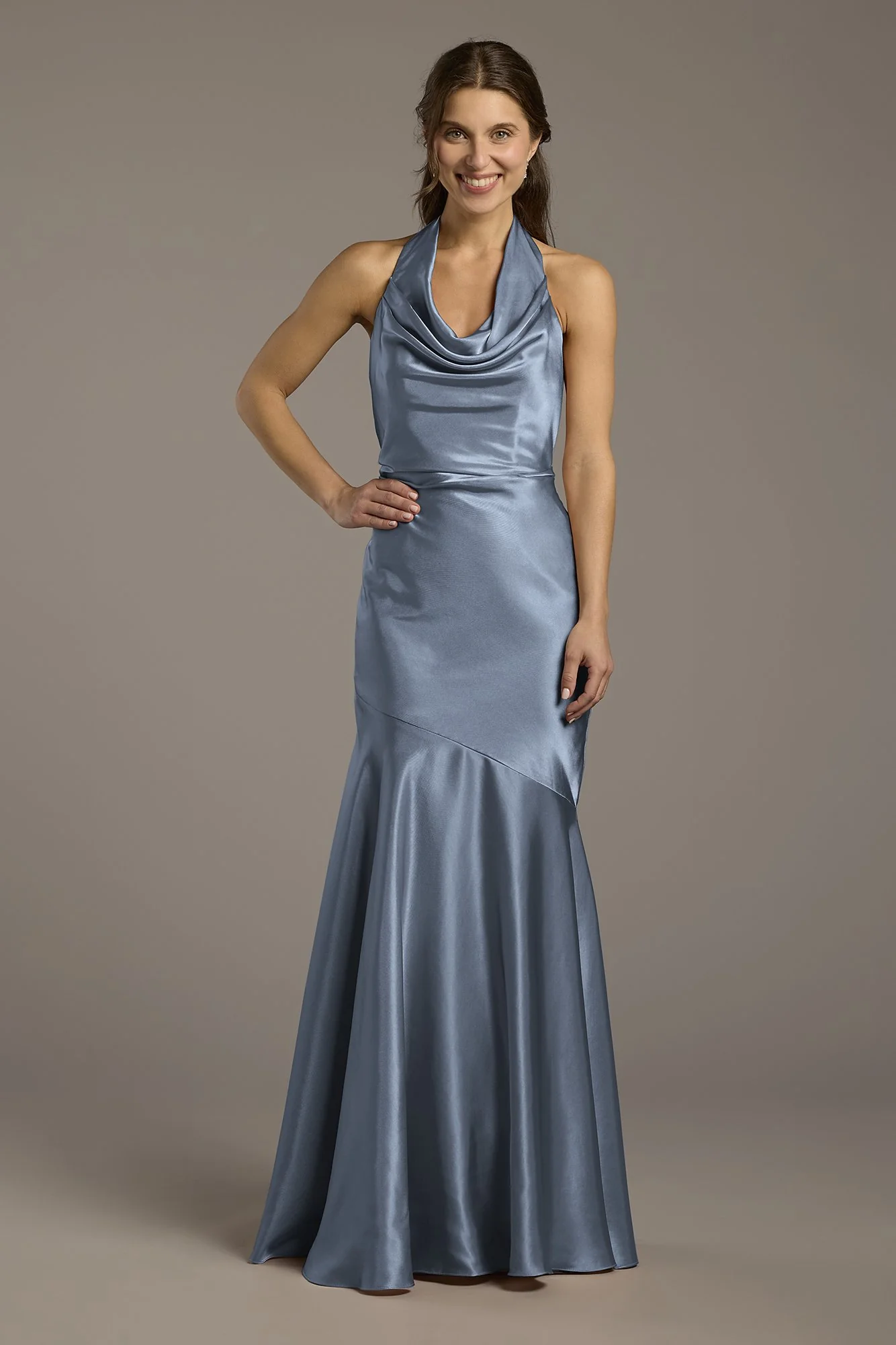 Charmeuse Soft Cowl Neck Sheath Dress - Image 23