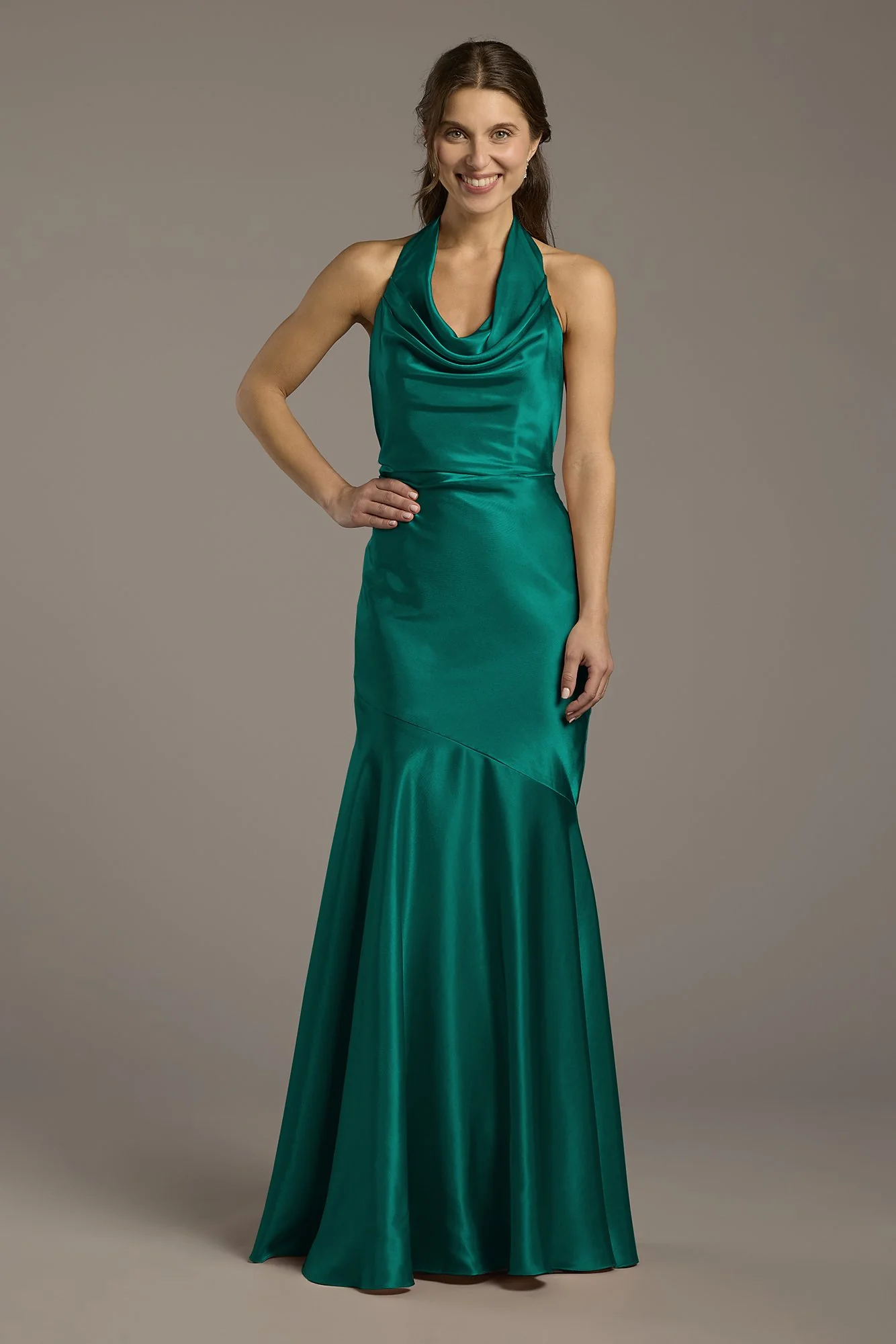 Charmeuse Soft Cowl Neck Sheath Dress - Image 28