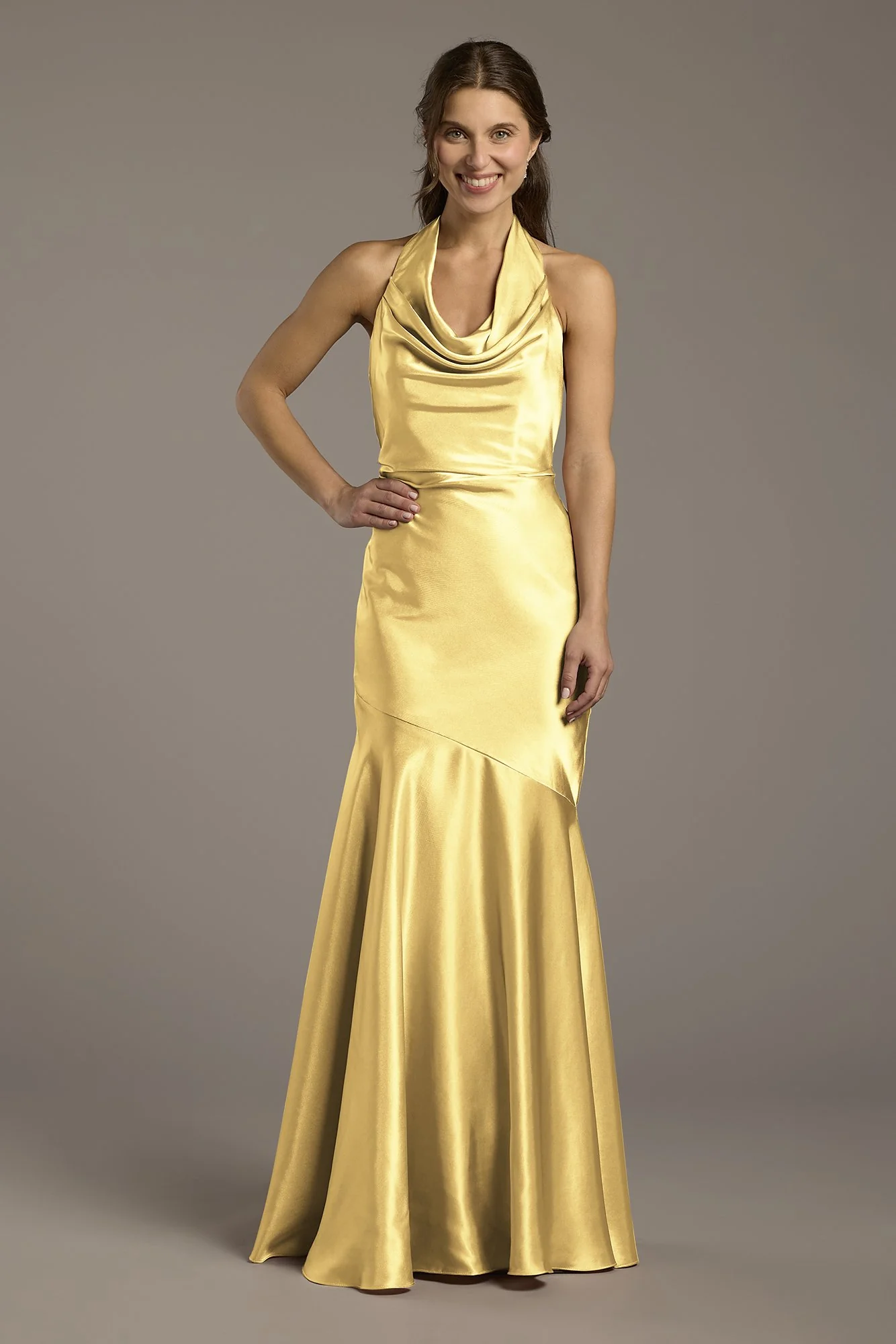 Charmeuse Soft Cowl Neck Sheath Dress - Image 48