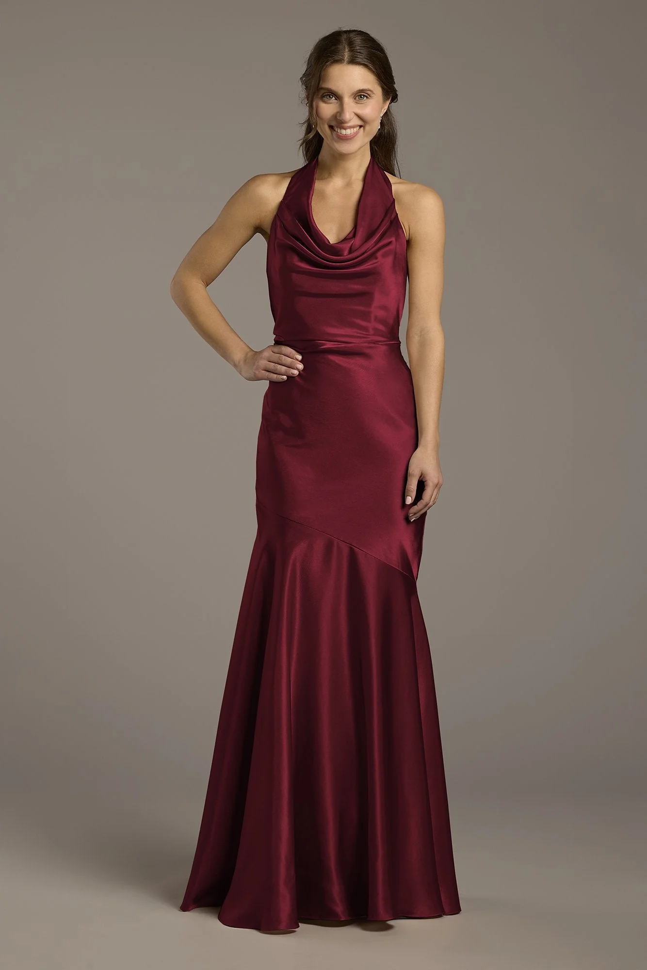 Charmeuse Soft Cowl Neck Sheath Dress - Image 58