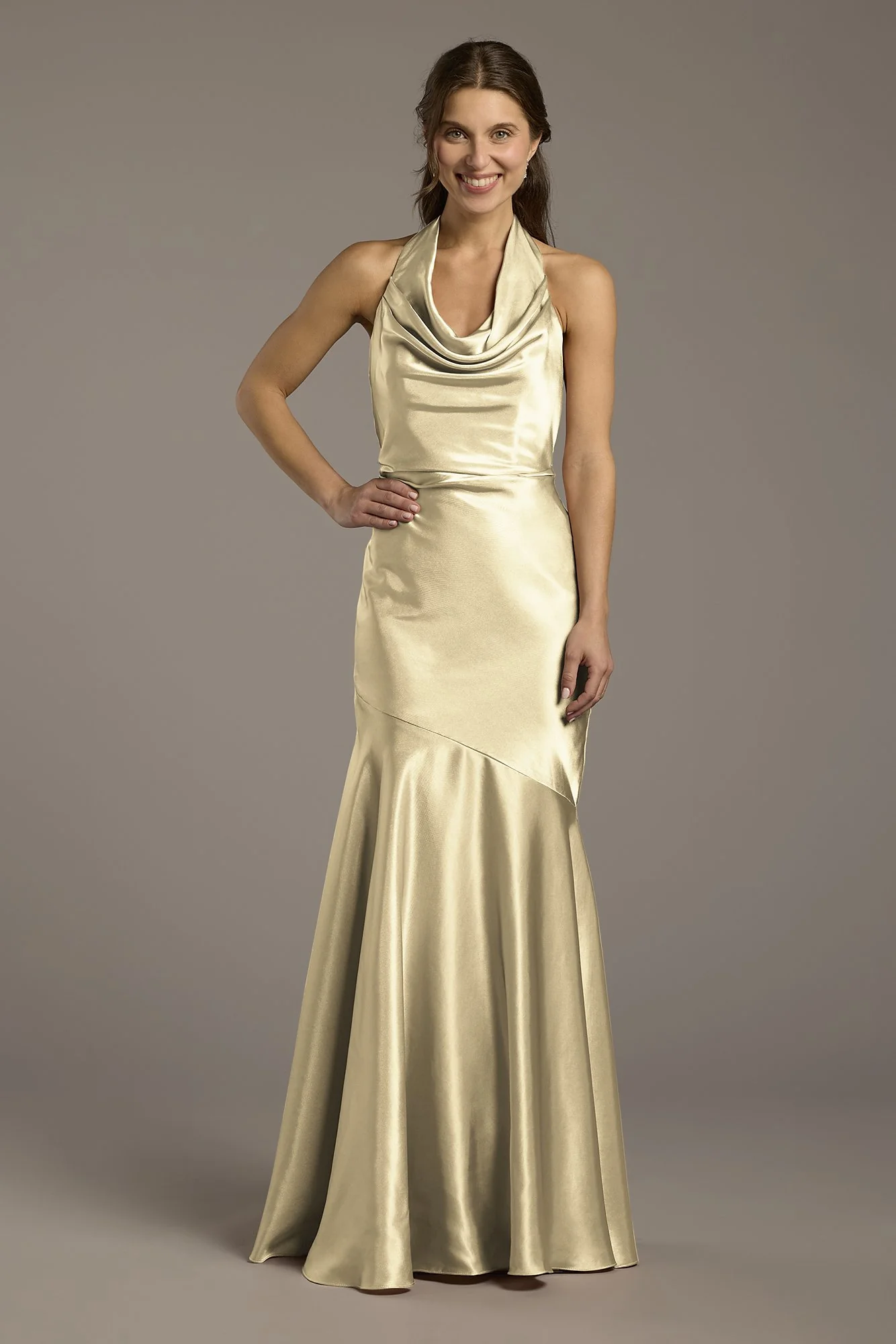 Charmeuse Soft Cowl Neck Sheath Dress - Image 62