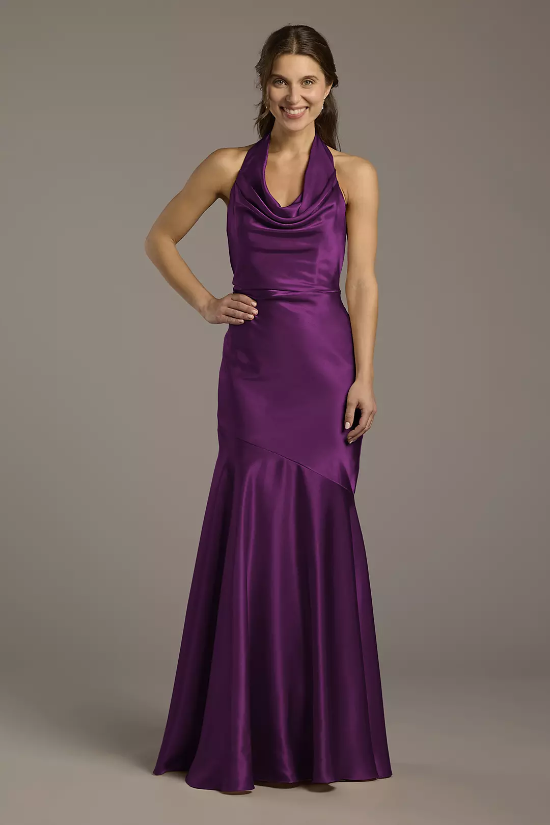 Charmeuse Soft Cowl Neck Sheath Dress - Image 75