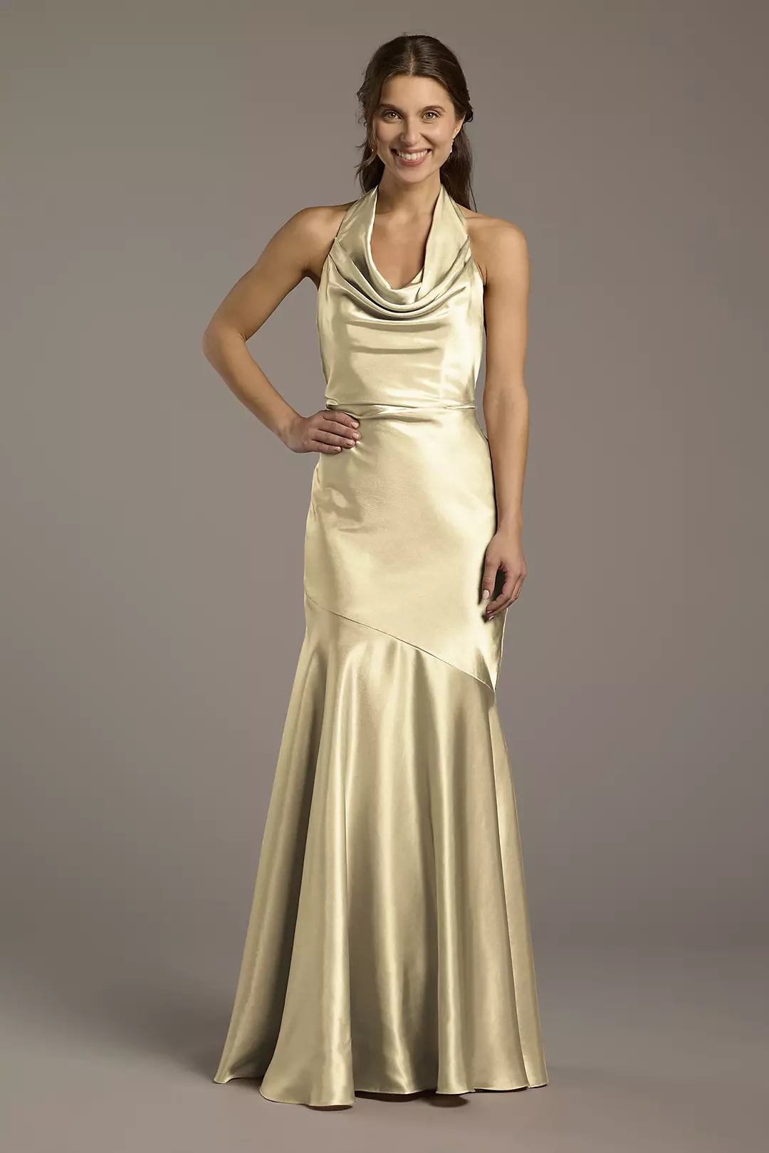 Charmeuse Soft Cowl Neck Sheath Dress - Image 81