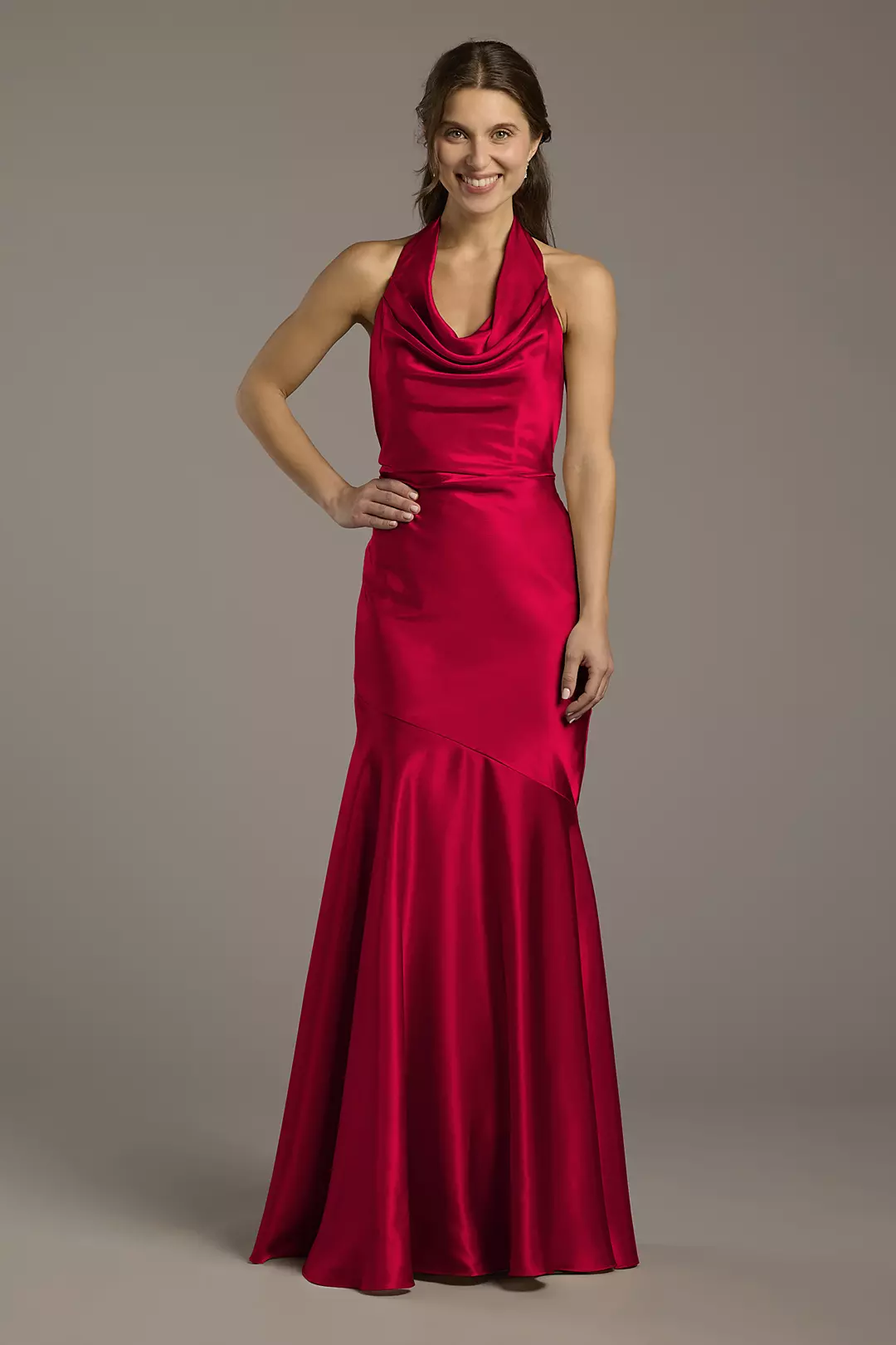 Charmeuse Soft Cowl Neck Sheath Dress - Image 99
