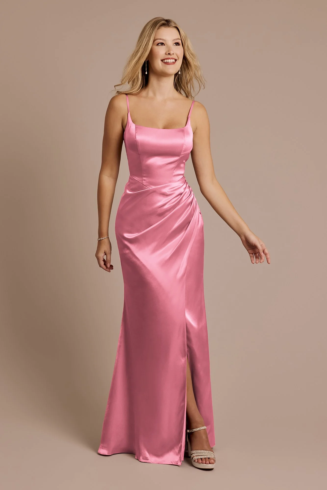 Charmeuse Square Neck Corset Sheath Dress - Image 17