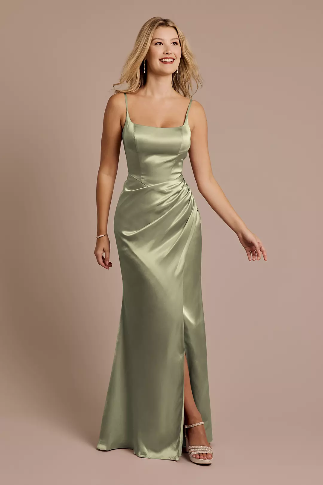 Charmeuse Square Neck Corset Sheath Dress - Image 72