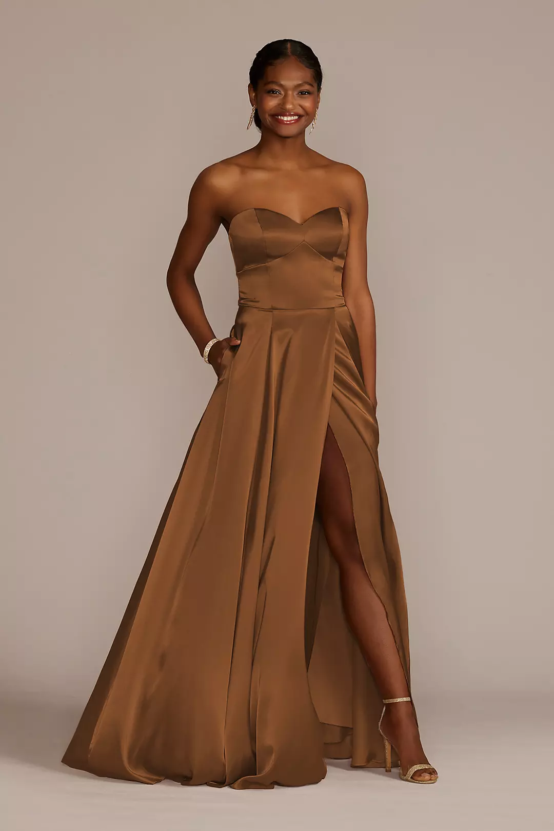 Charmeuse Strapless A-Line Dress - Image 14