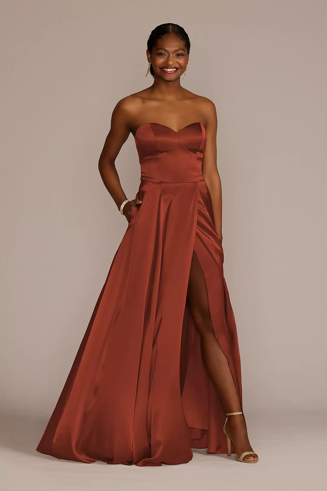 Charmeuse Strapless A-Line Dress - Image 28
