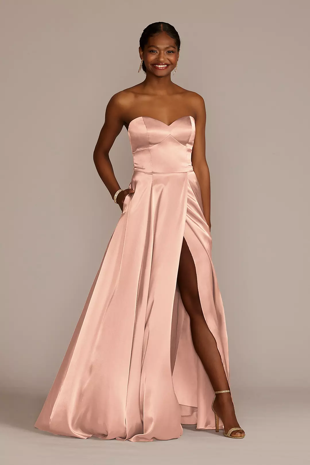 Charmeuse Strapless A-Line Dress - Image 34