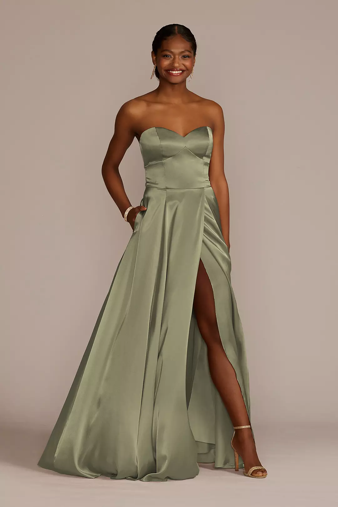 Charmeuse Strapless A-Line Dress - Image 42