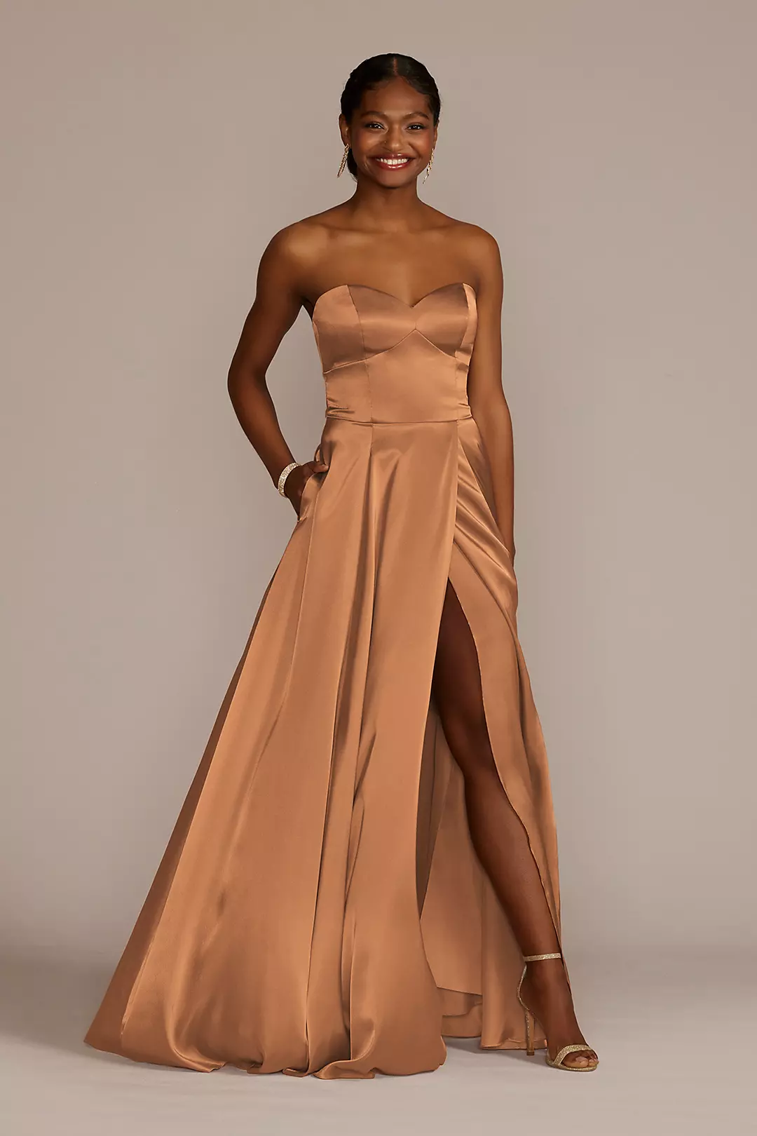 Charmeuse Strapless A-Line Dress - Image 43