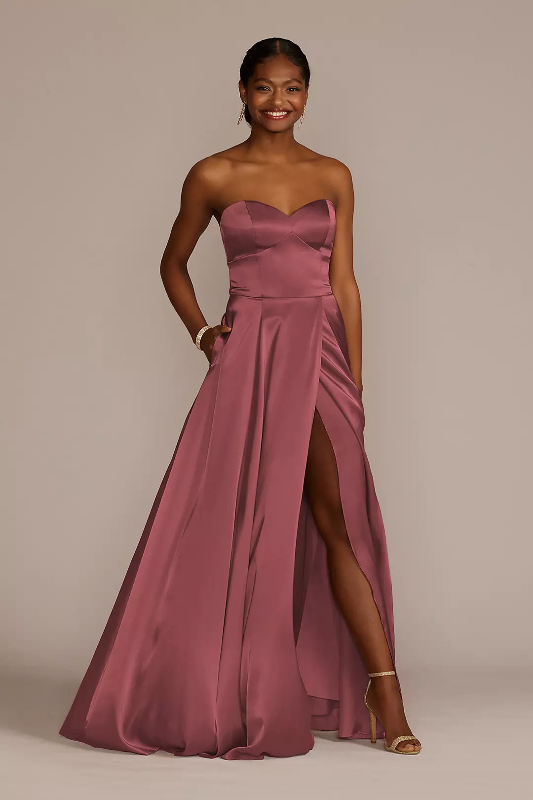 Charmeuse Strapless A-Line Dress - Image 44