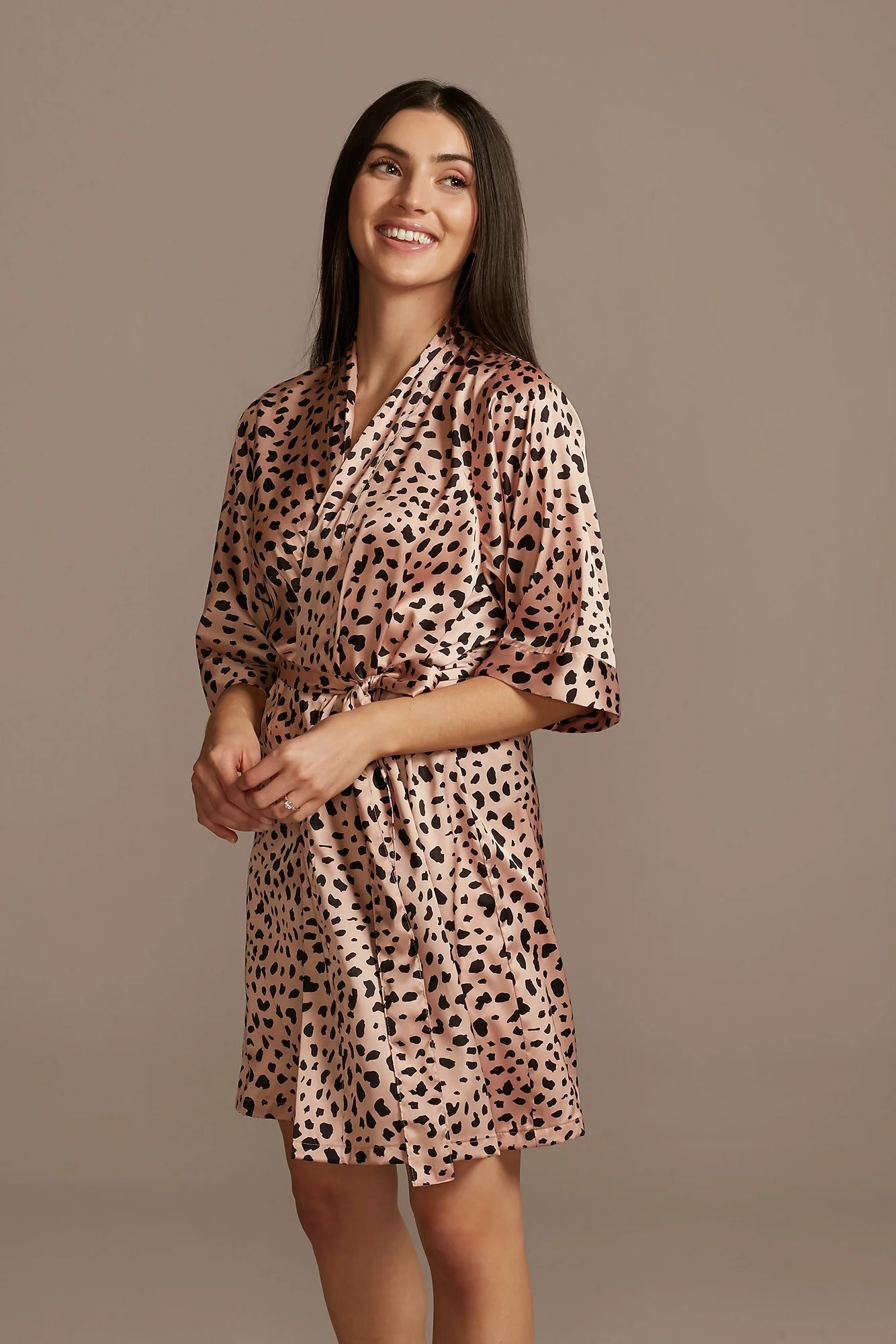 Cheetah Print Satin Robe
