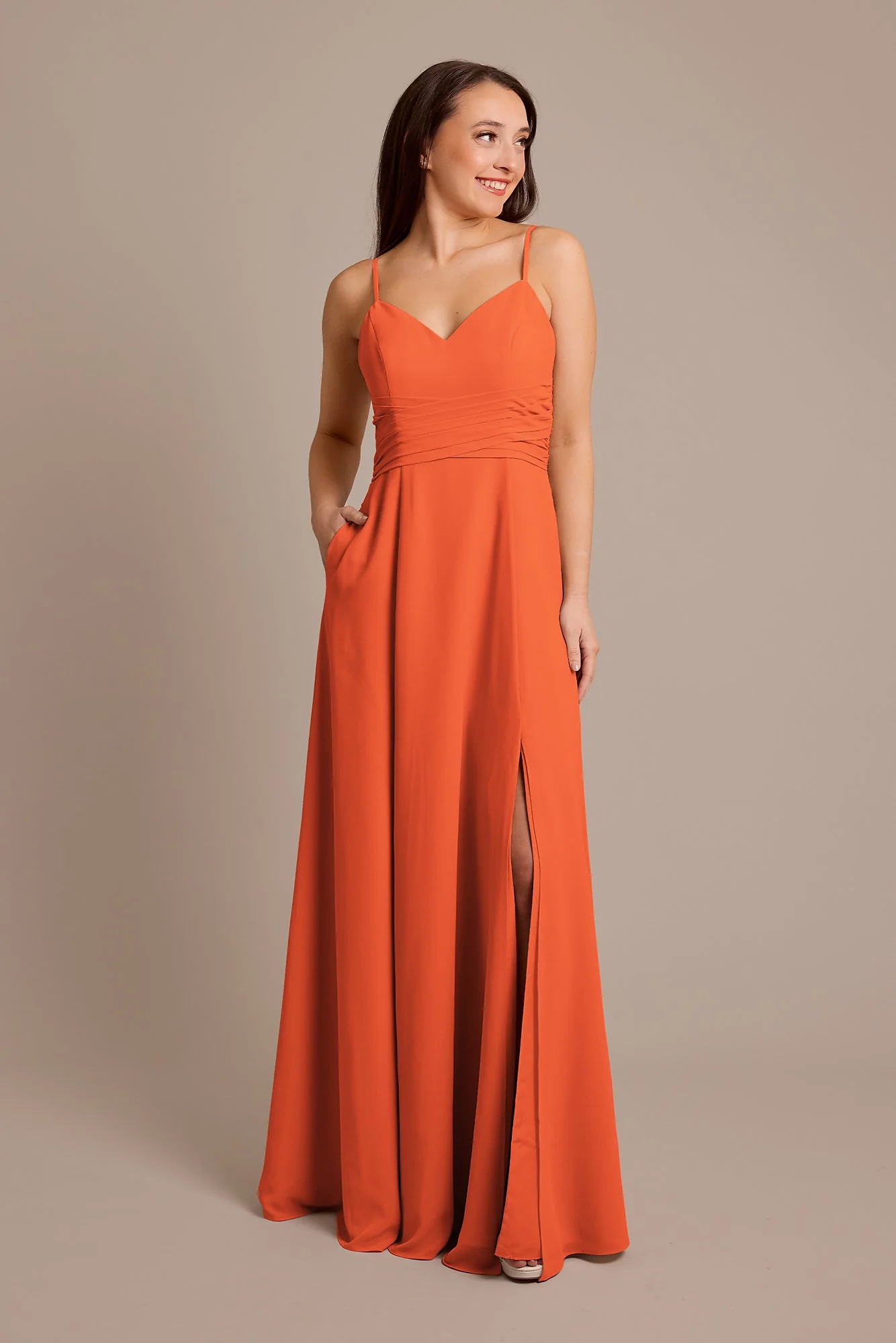 Chiffon Back Tie A-Line Dress - Image 21