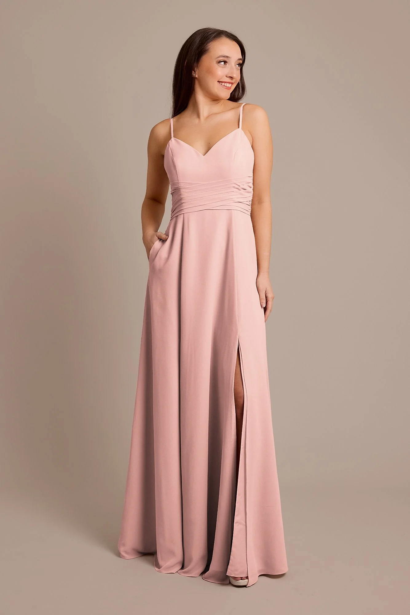 Chiffon Back Tie A-Line Dress - Image 51
