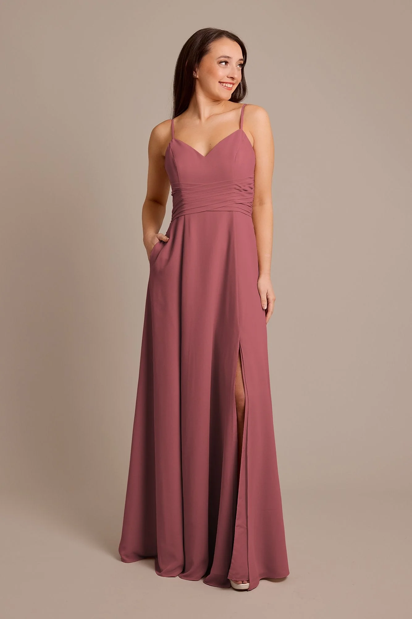 Chiffon Back Tie A-Line Dress - Image 7