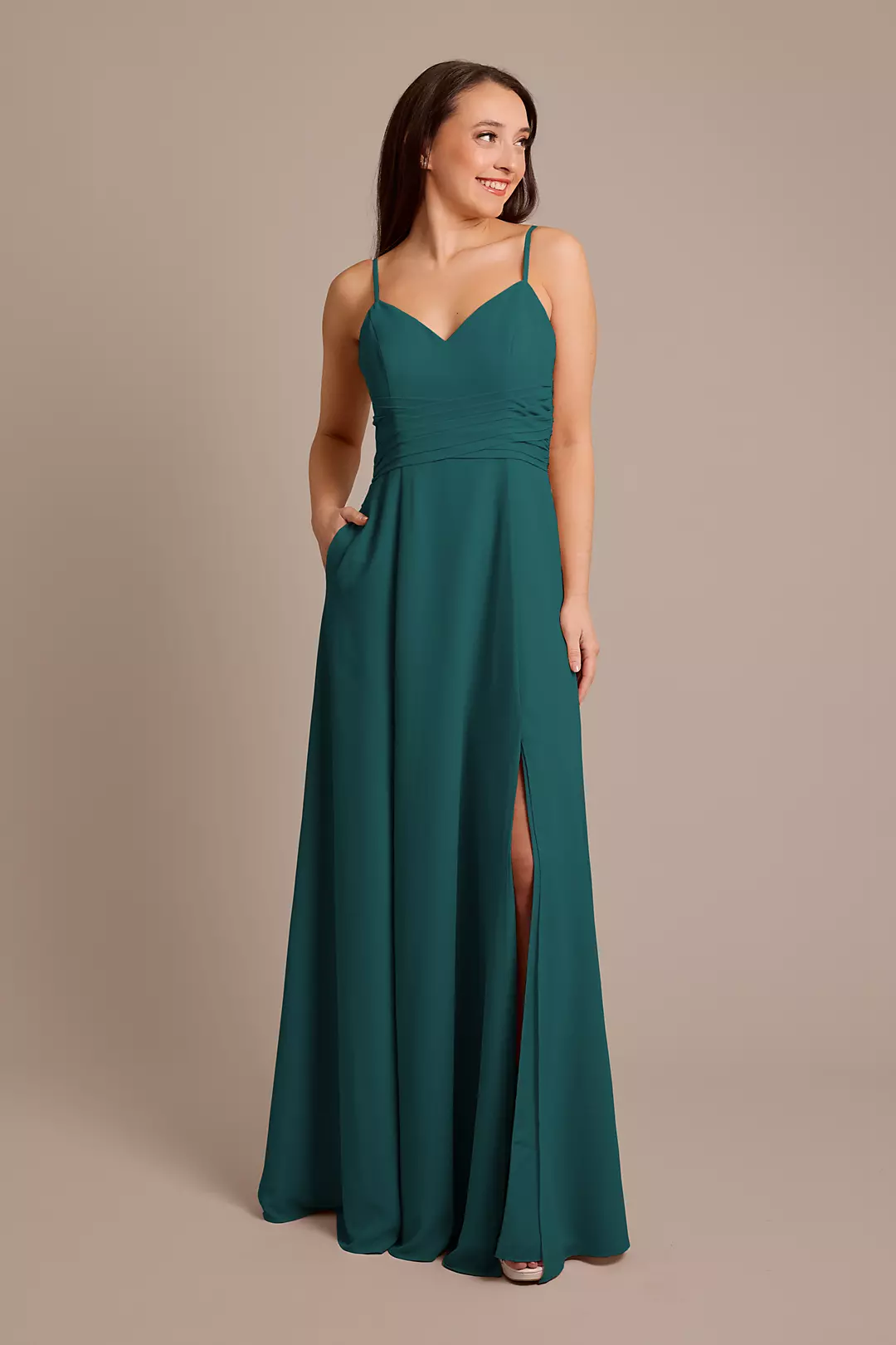 Chiffon Back Tie A-Line Dress - Image 71
