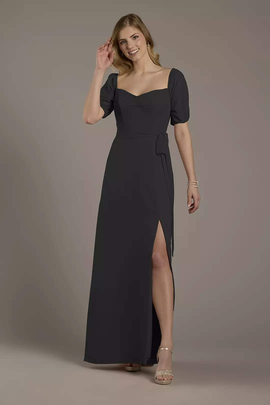 Chiffon Billow Sleeve Off-the-Shoulder Dress - Image 134