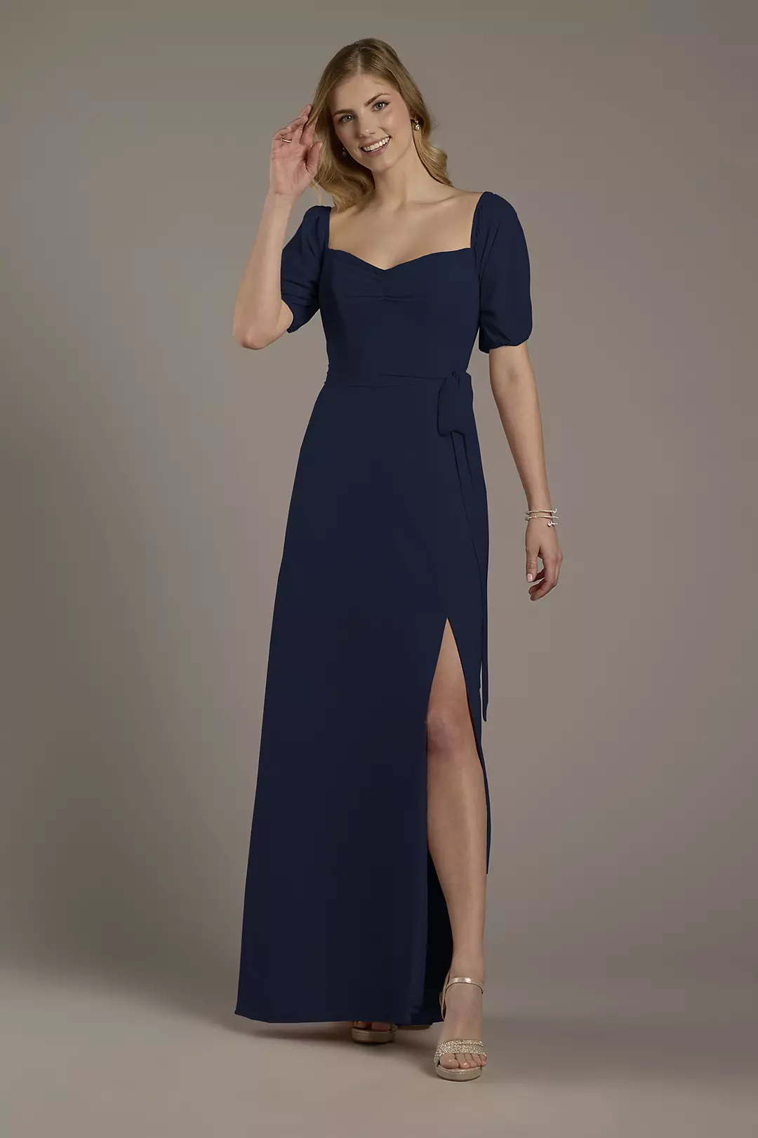 Chiffon Billow Sleeve Off-the-Shoulder Dress - Image 135