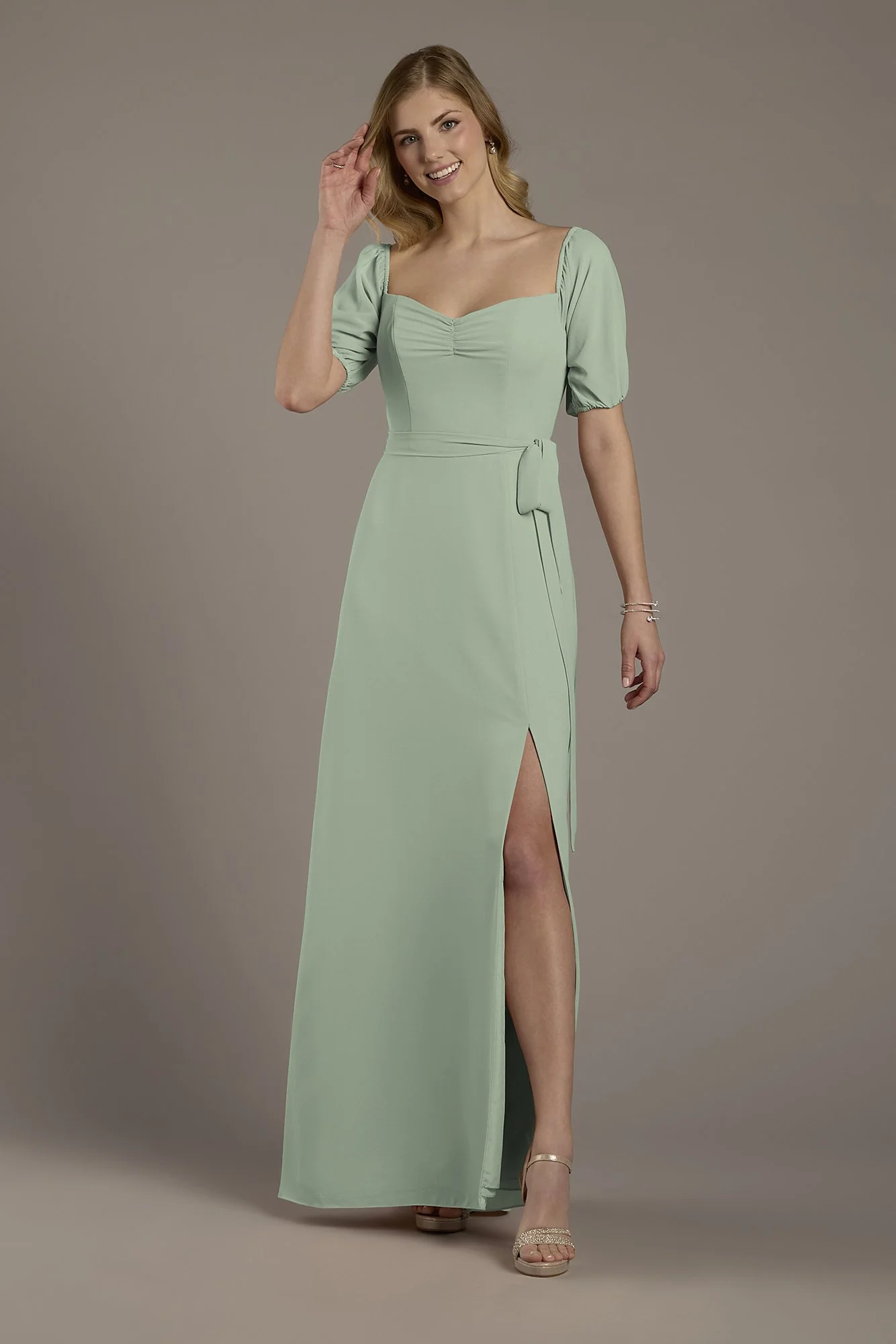 Chiffon Billow Sleeve Off-the-Shoulder Dress - Image 14