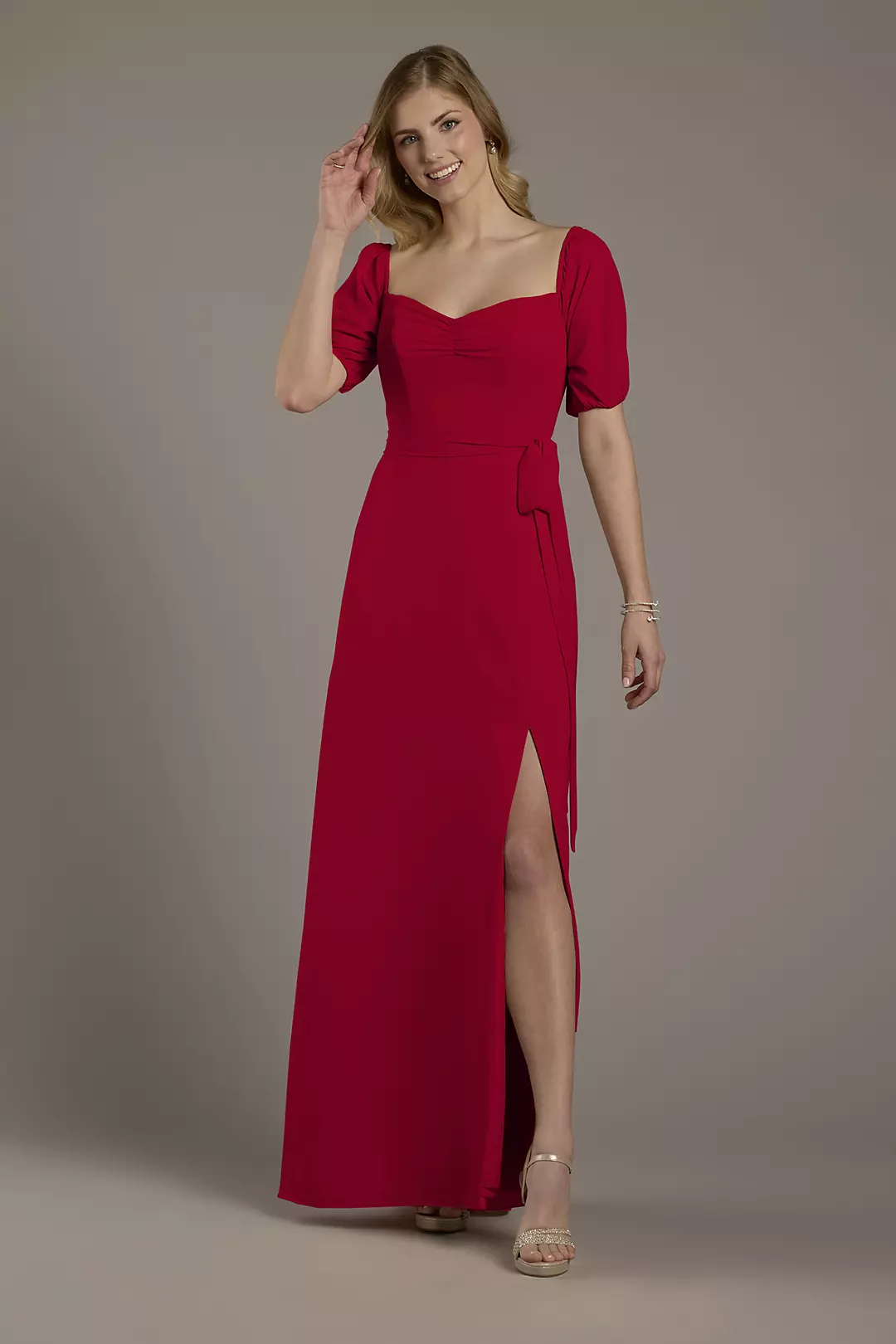 Chiffon Billow Sleeve Off-the-Shoulder Dress - Image 147