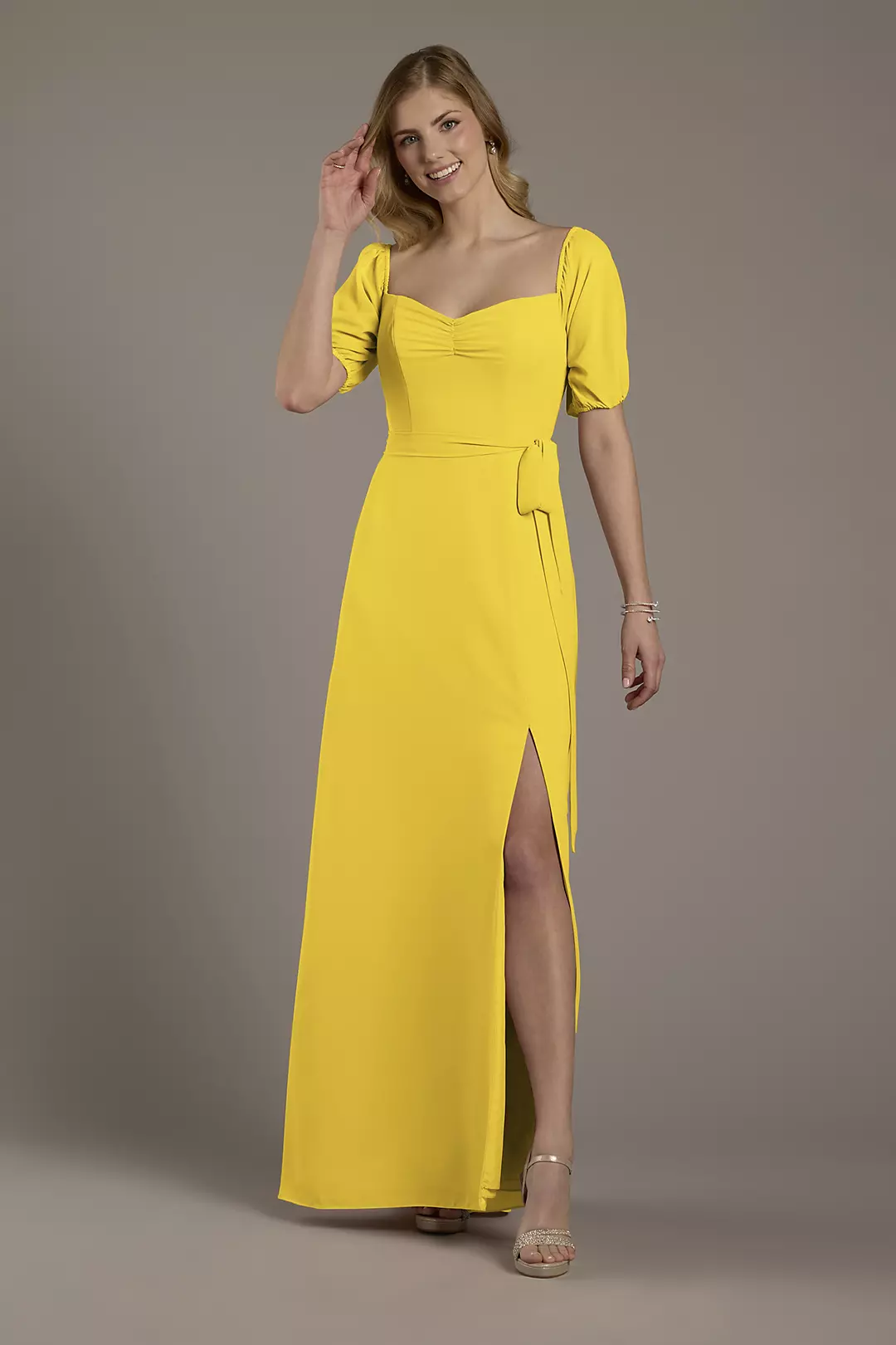 Chiffon Billow Sleeve Off-the-Shoulder Dress - Image 152