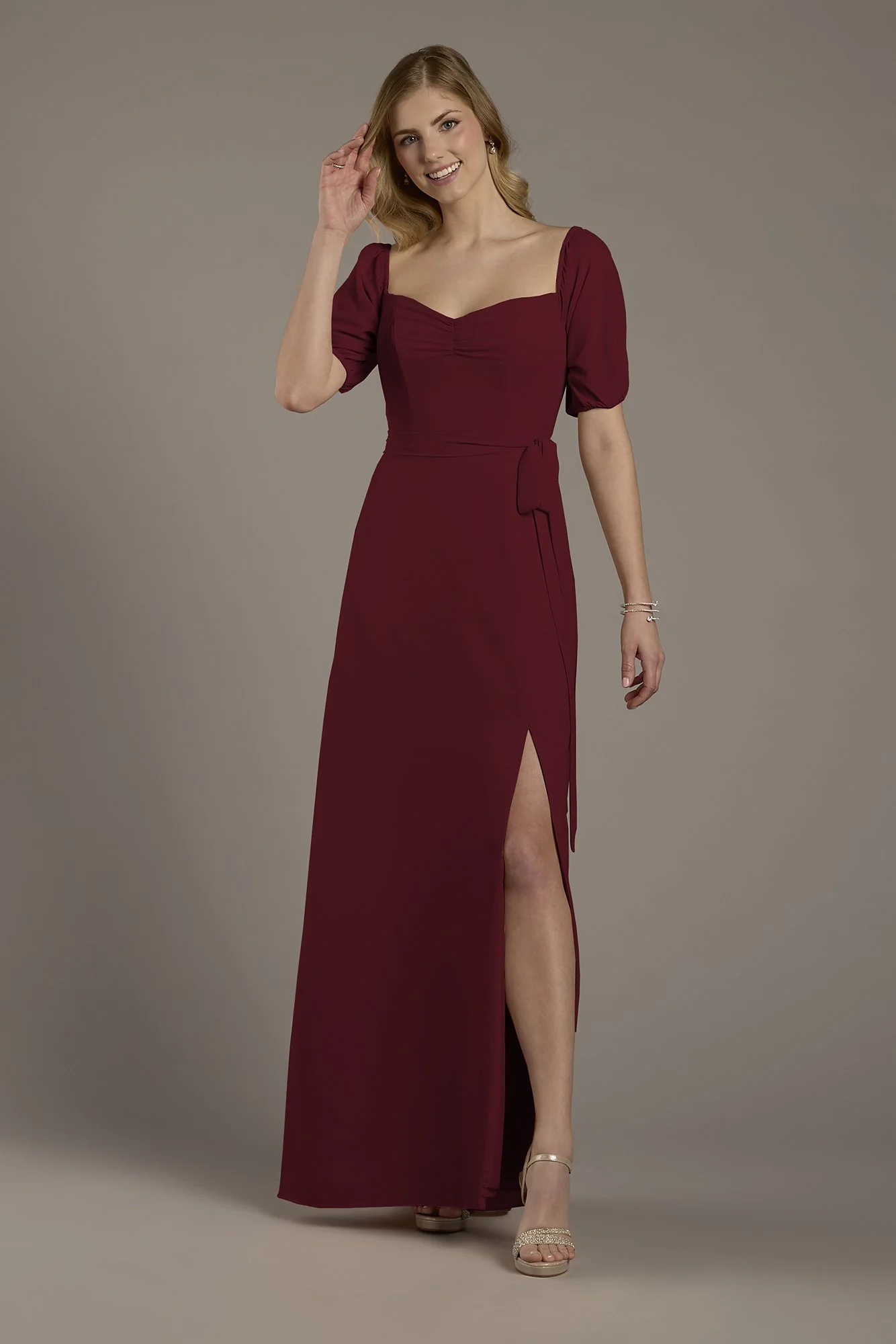 Chiffon Billow Sleeve Off-the-Shoulder Dress - Image 36