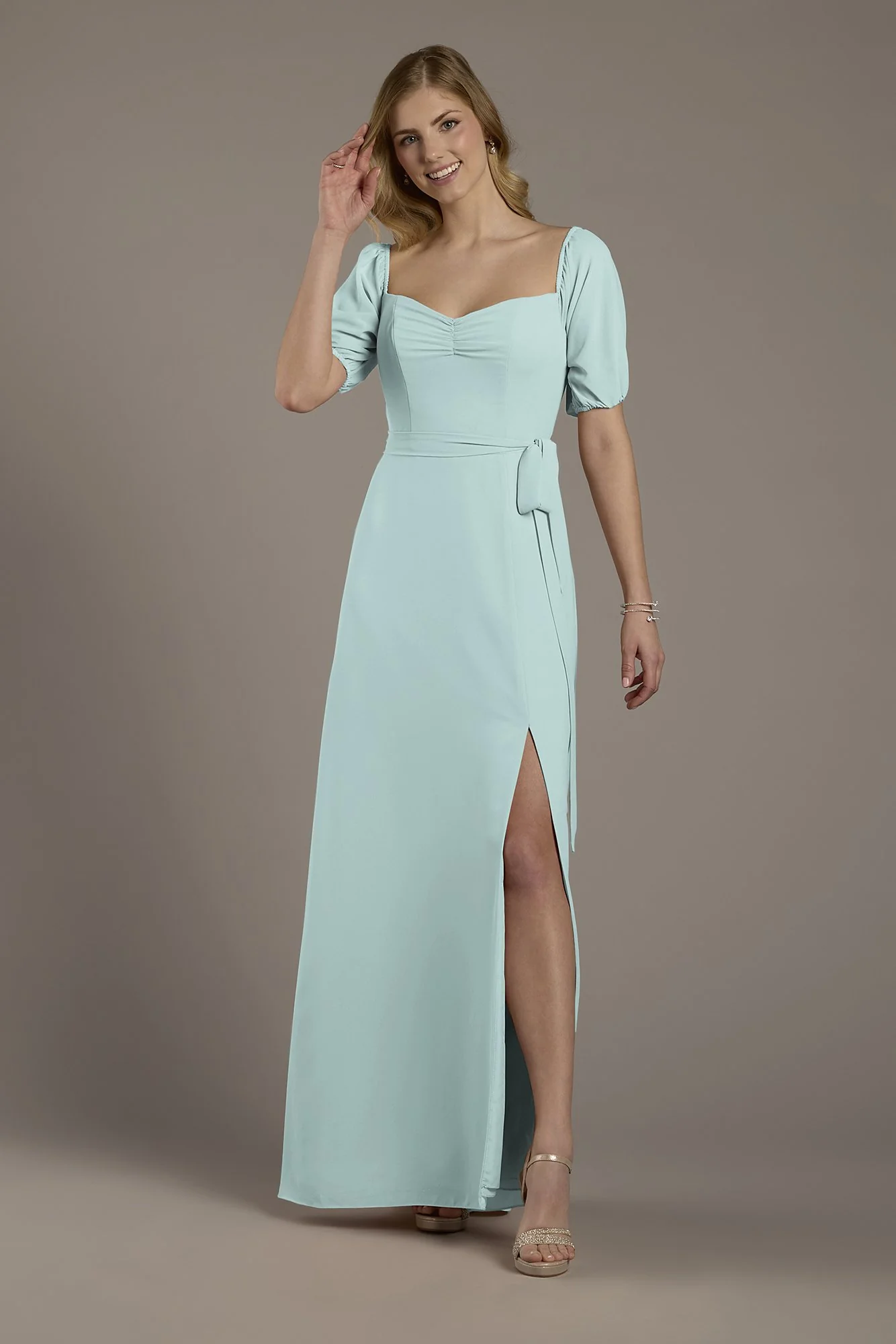 Chiffon Billow Sleeve Off-the-Shoulder Dress - Image 4