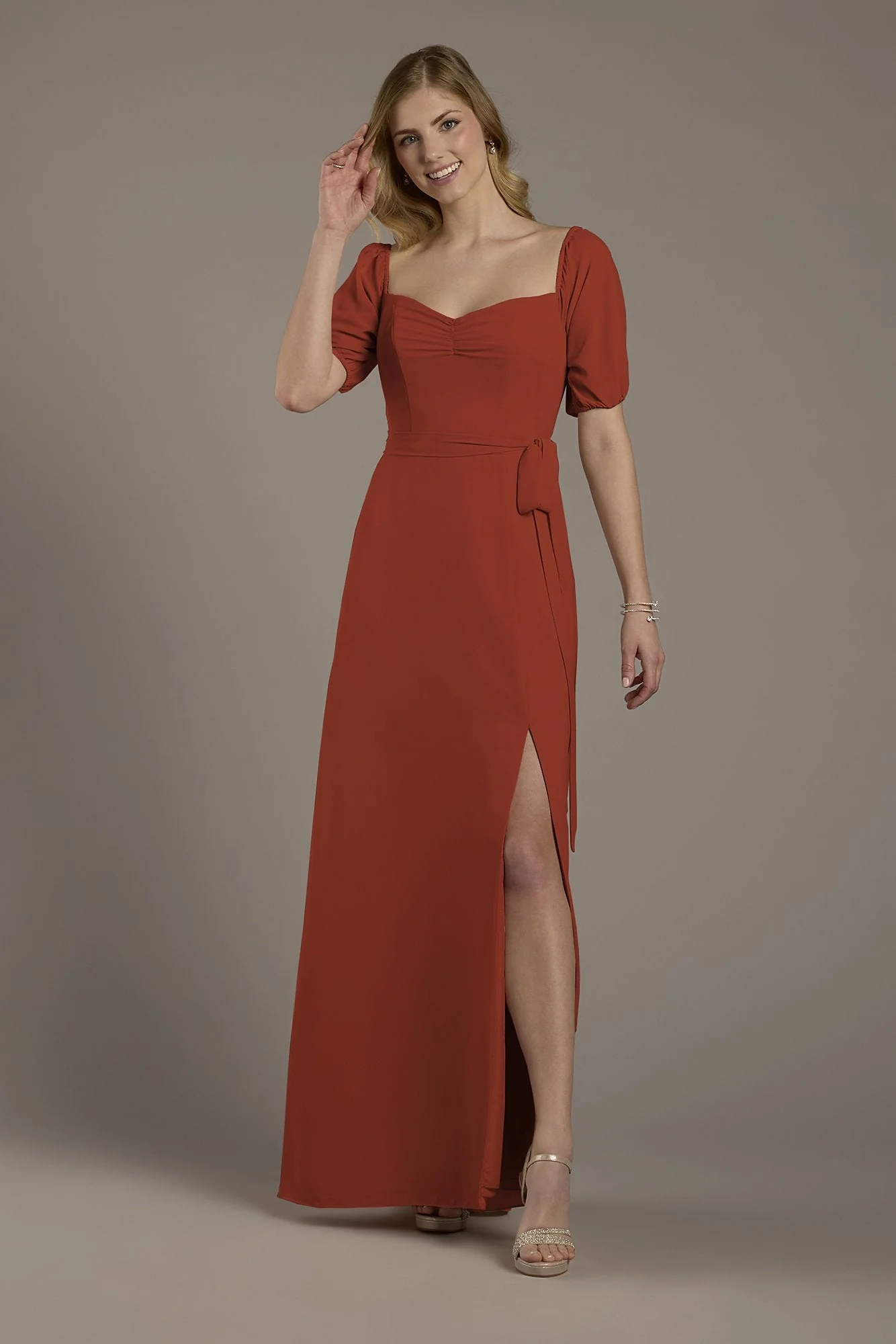 Chiffon Billow Sleeve Off-the-Shoulder Dress - Image 41