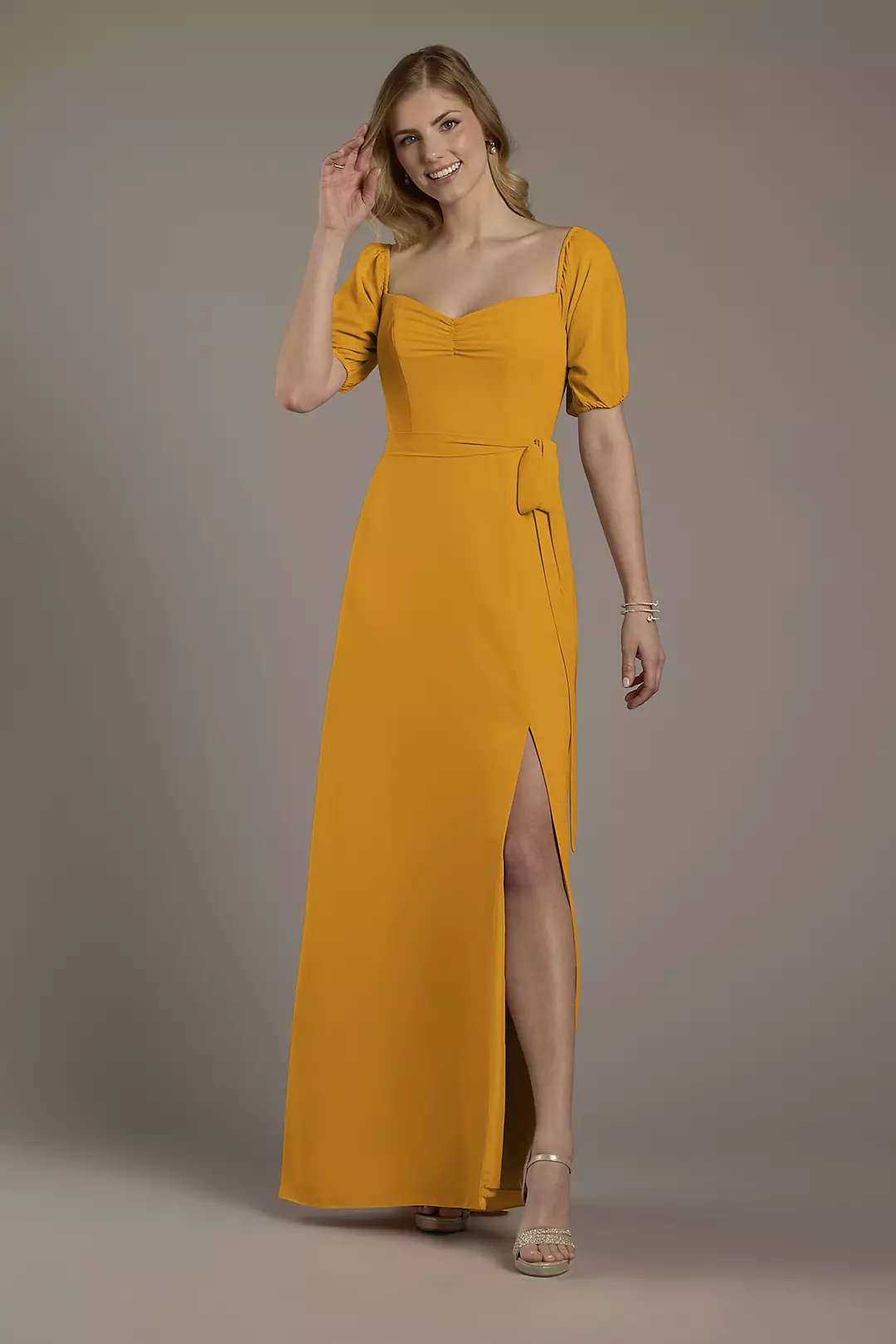 Chiffon Billow Sleeve Off-the-Shoulder Dress - Image 49
