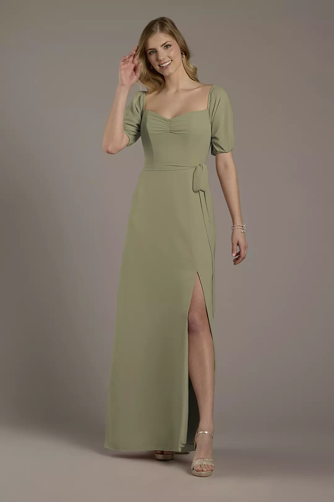 Chiffon Billow Sleeve Off-the-Shoulder Dress - Image 53