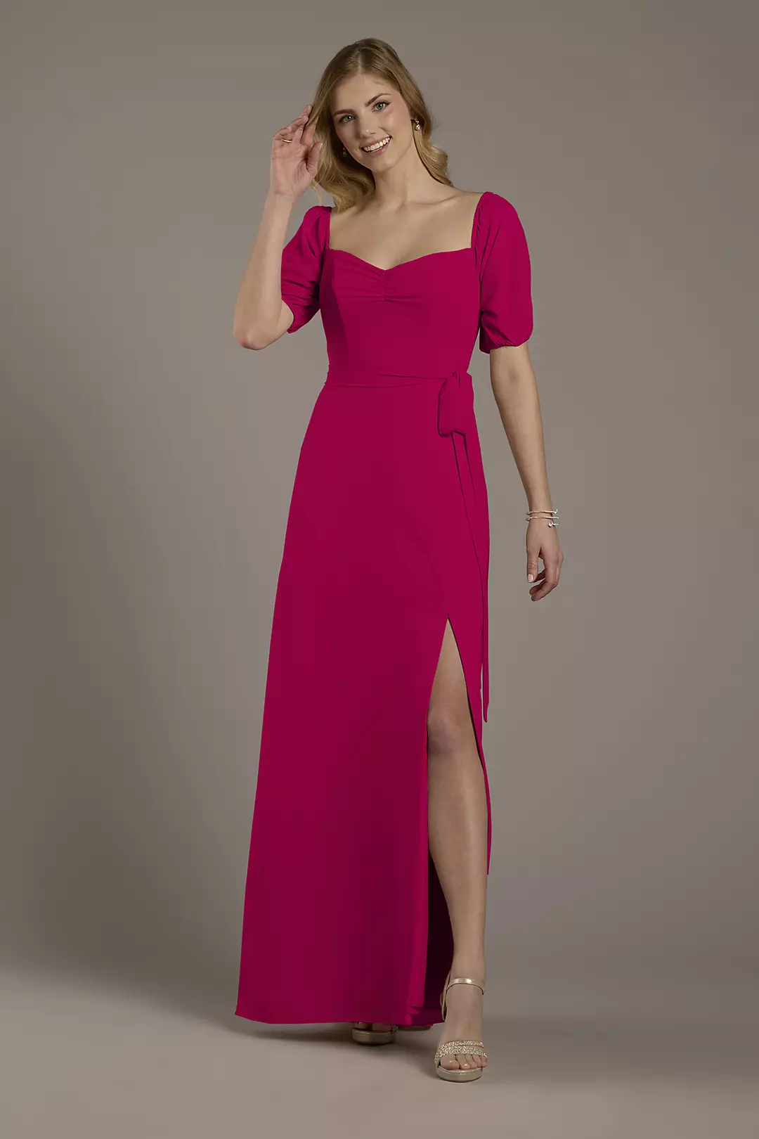 Chiffon Billow Sleeve Off-the-Shoulder Dress - Image 54