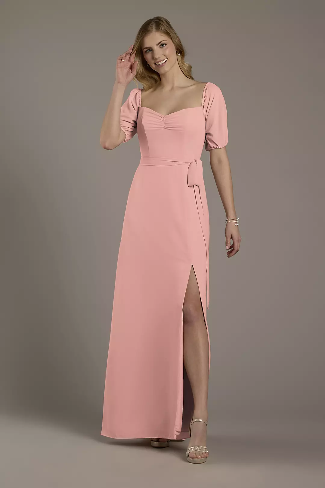 Chiffon Billow Sleeve Off-the-Shoulder Dress - Image 69