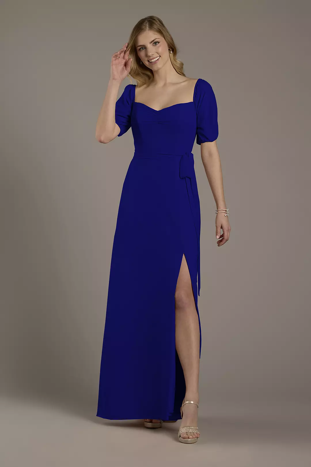 Chiffon Billow Sleeve Off-the-Shoulder Dress - Image 84