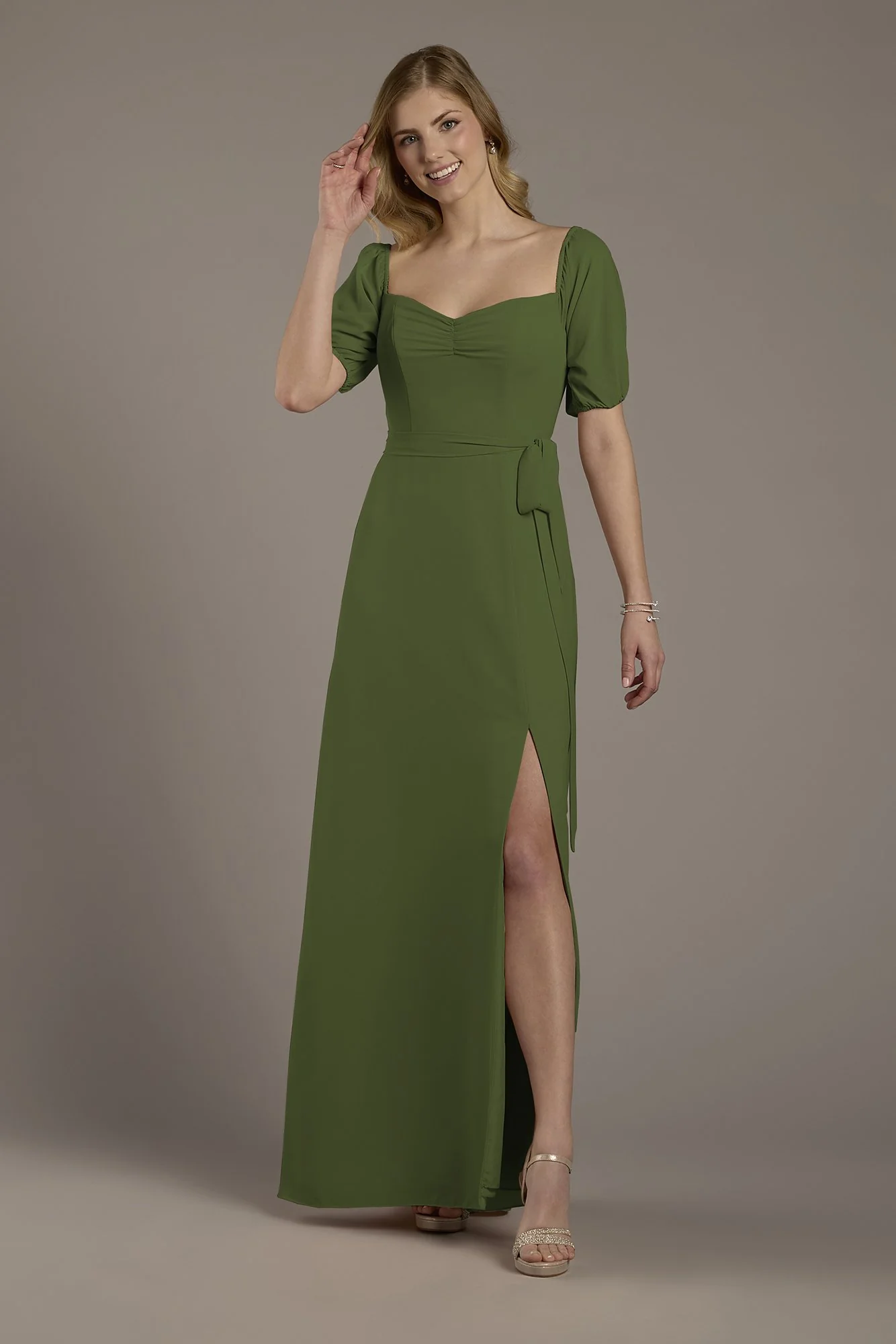 Chiffon Billow Sleeve Off-the-Shoulder Dress - Image 9