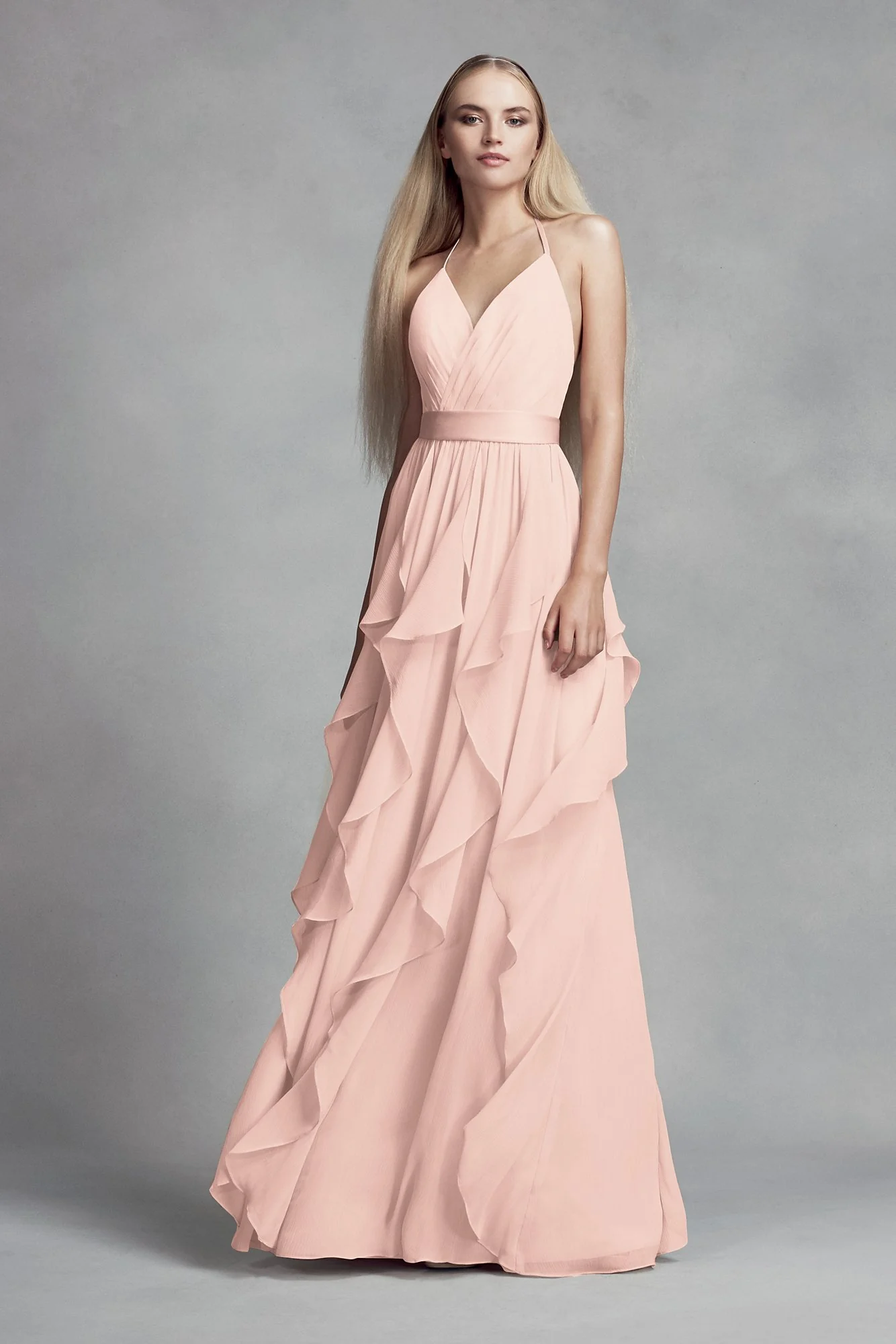 Chiffon Bridesmaid Dress with Cascading Skirt - Image 15