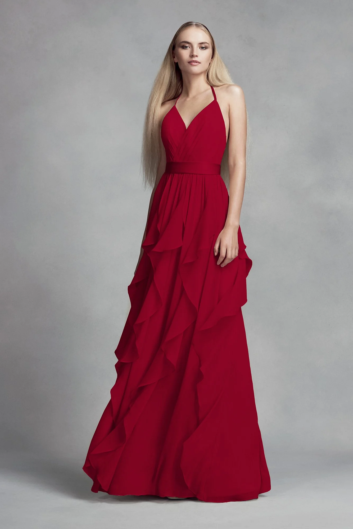 Chiffon Bridesmaid Dress with Cascading Skirt - Image 16