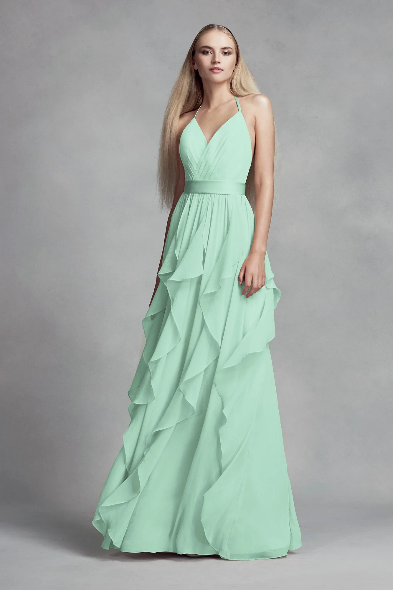 Chiffon Bridesmaid Dress with Cascading Skirt - Image 19