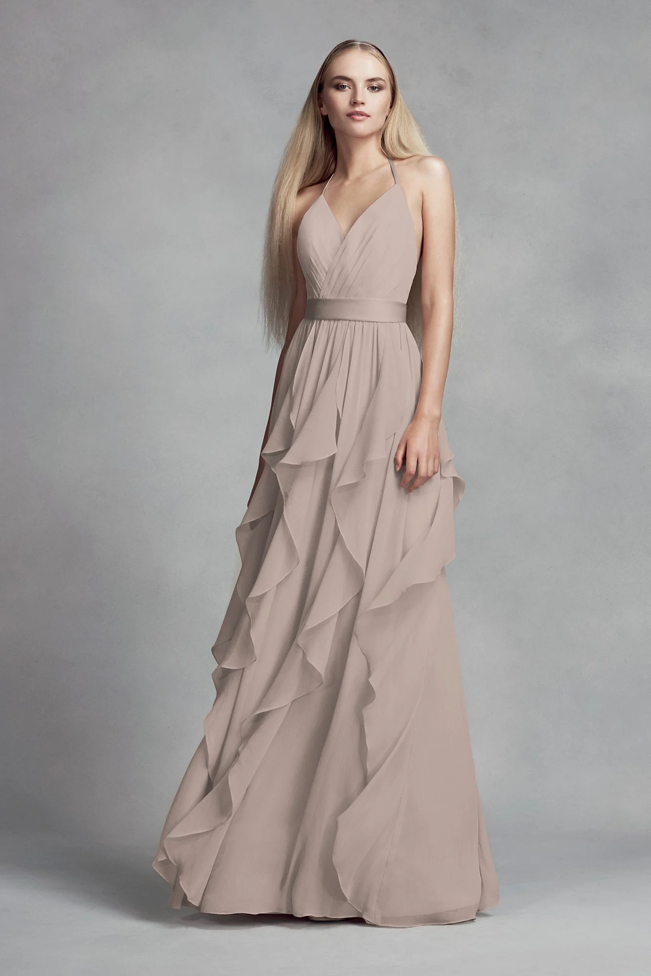 Chiffon Bridesmaid Dress with Cascading Skirt - Image 26