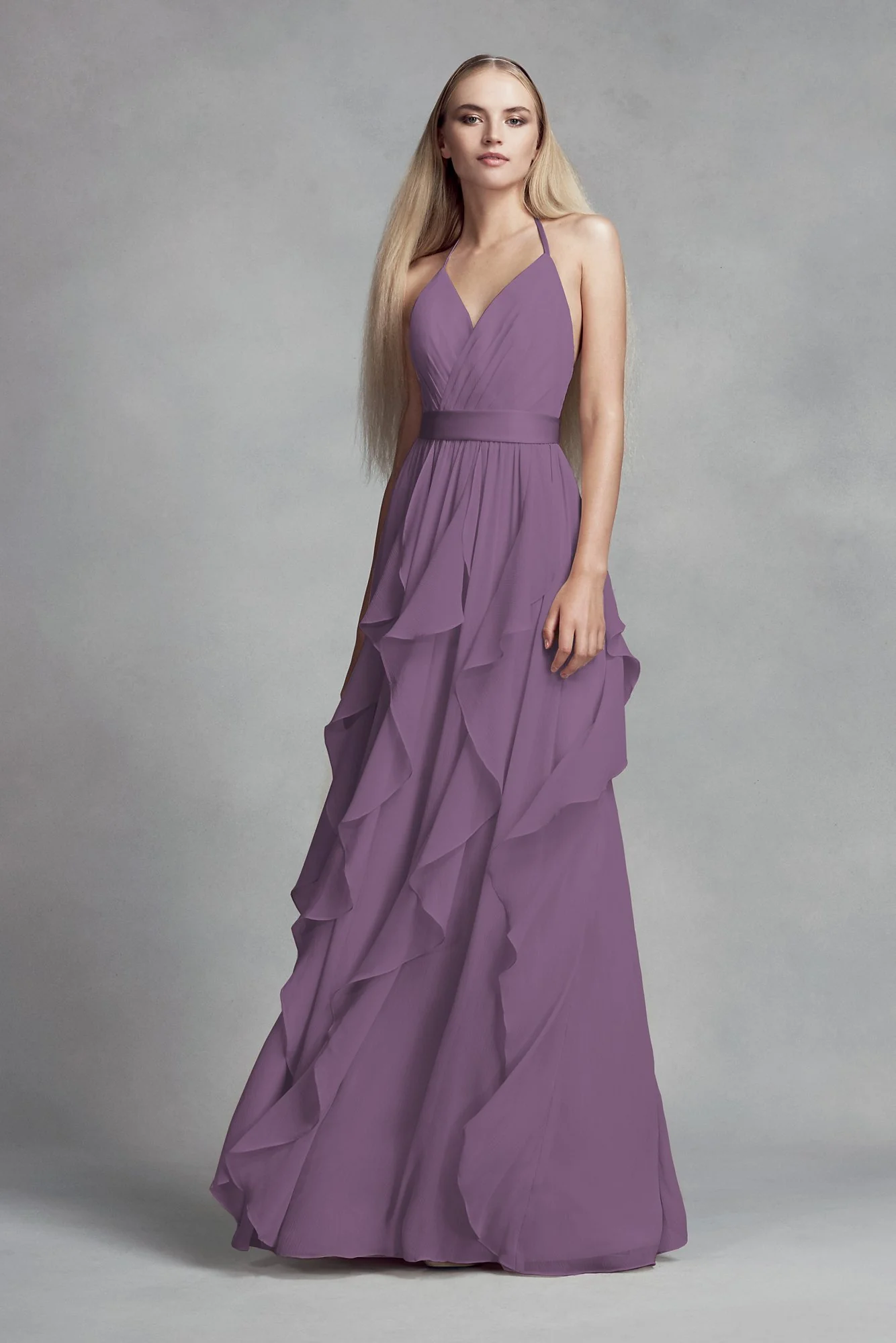 Chiffon Bridesmaid Dress with Cascading Skirt - Image 31