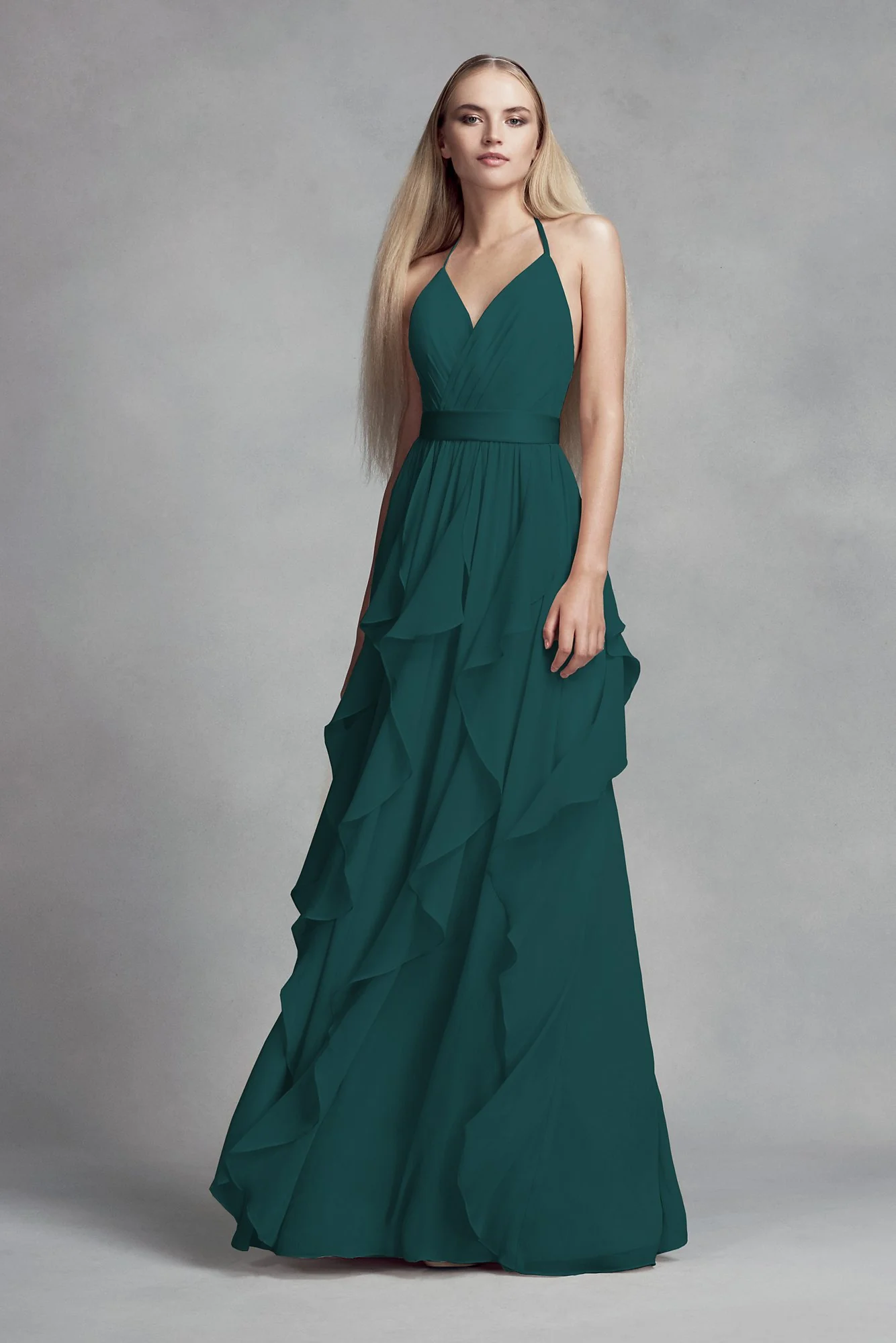 Chiffon Bridesmaid Dress with Cascading Skirt - Image 43