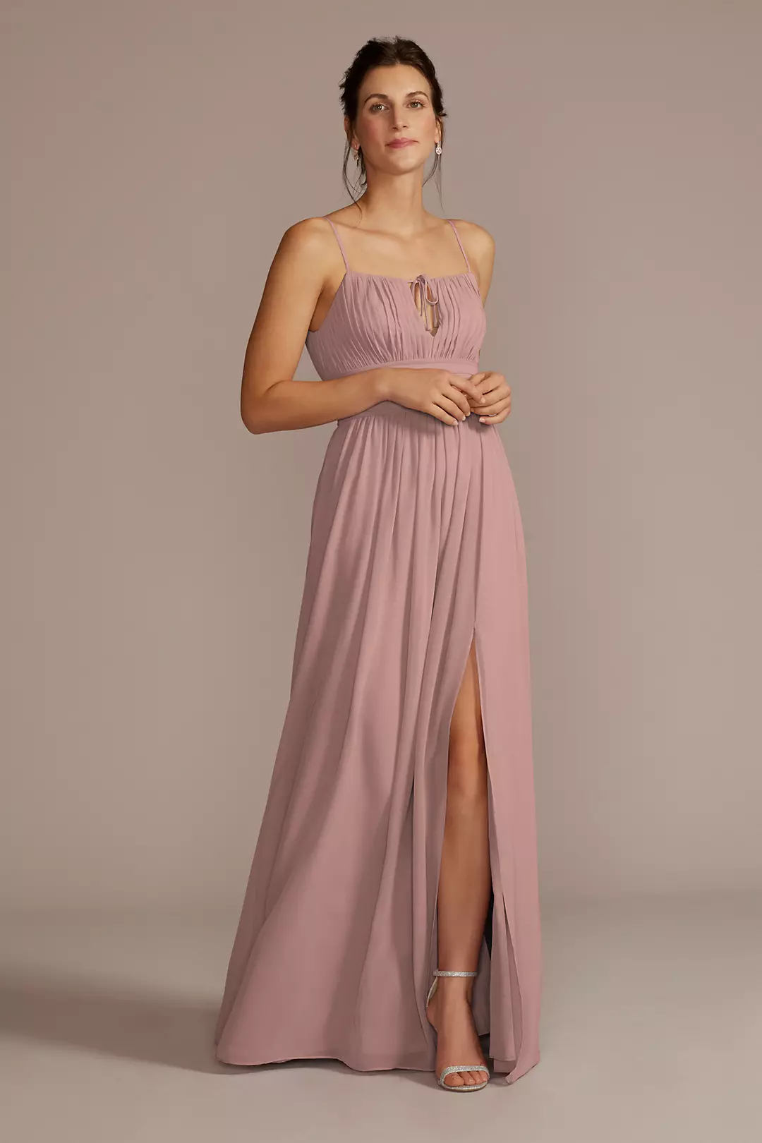 Chiffon Gathered Bodice Dress - Image 16