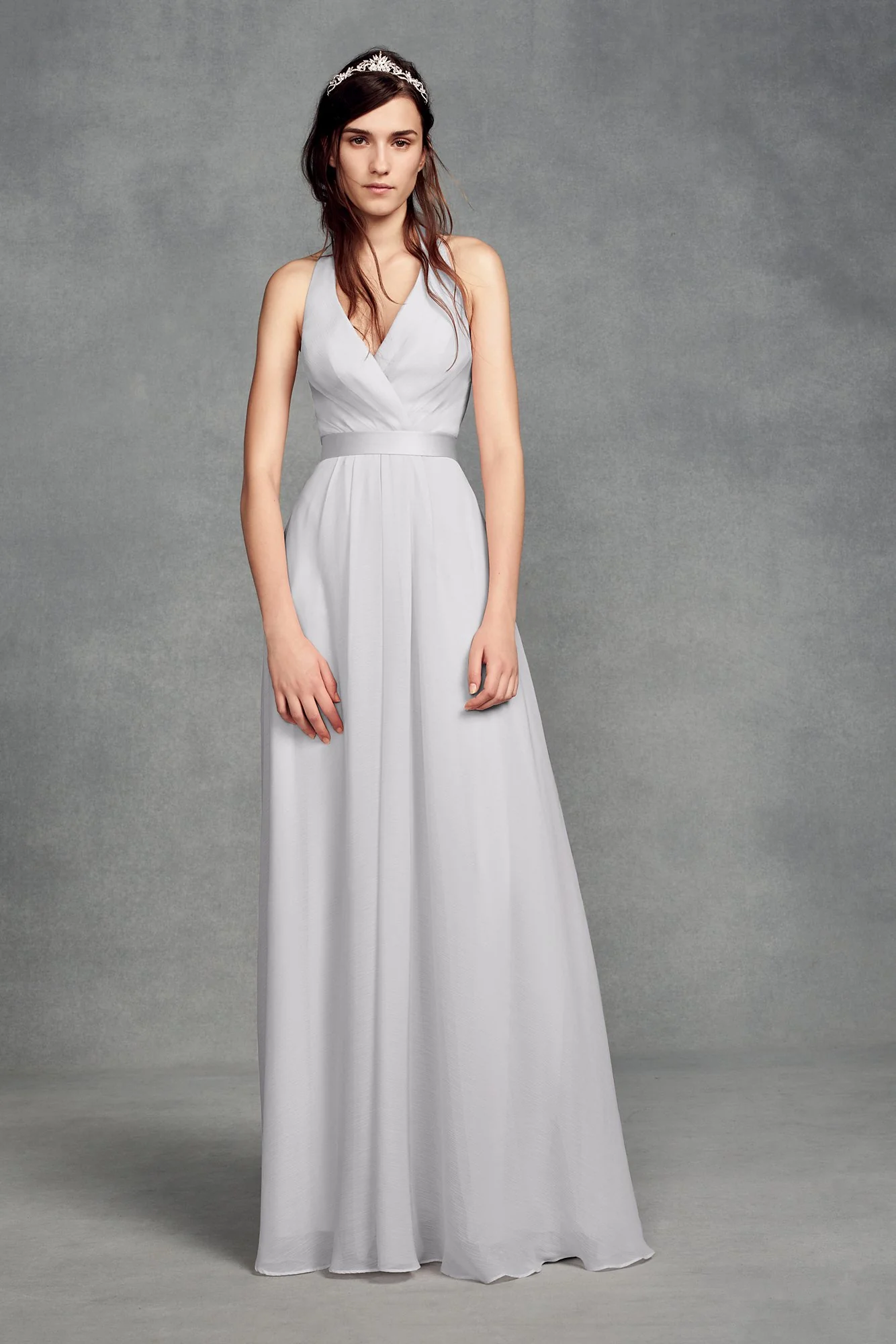 Chiffon Halter Bridesmaid Dress with Tulle Bow - Image 28