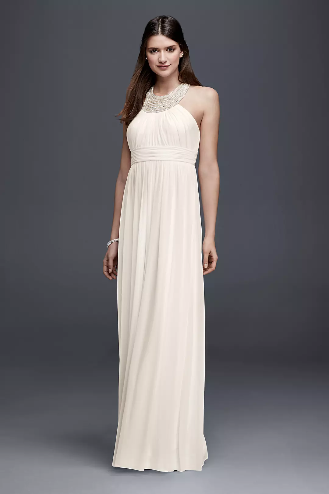 Chiffon Halter Neck Sheath Wedding Dress - Image 6